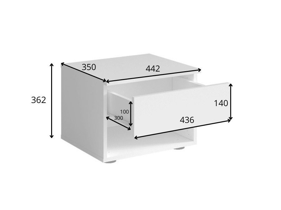Éjjeliszekrény szett Odecira 102 (Grafit)