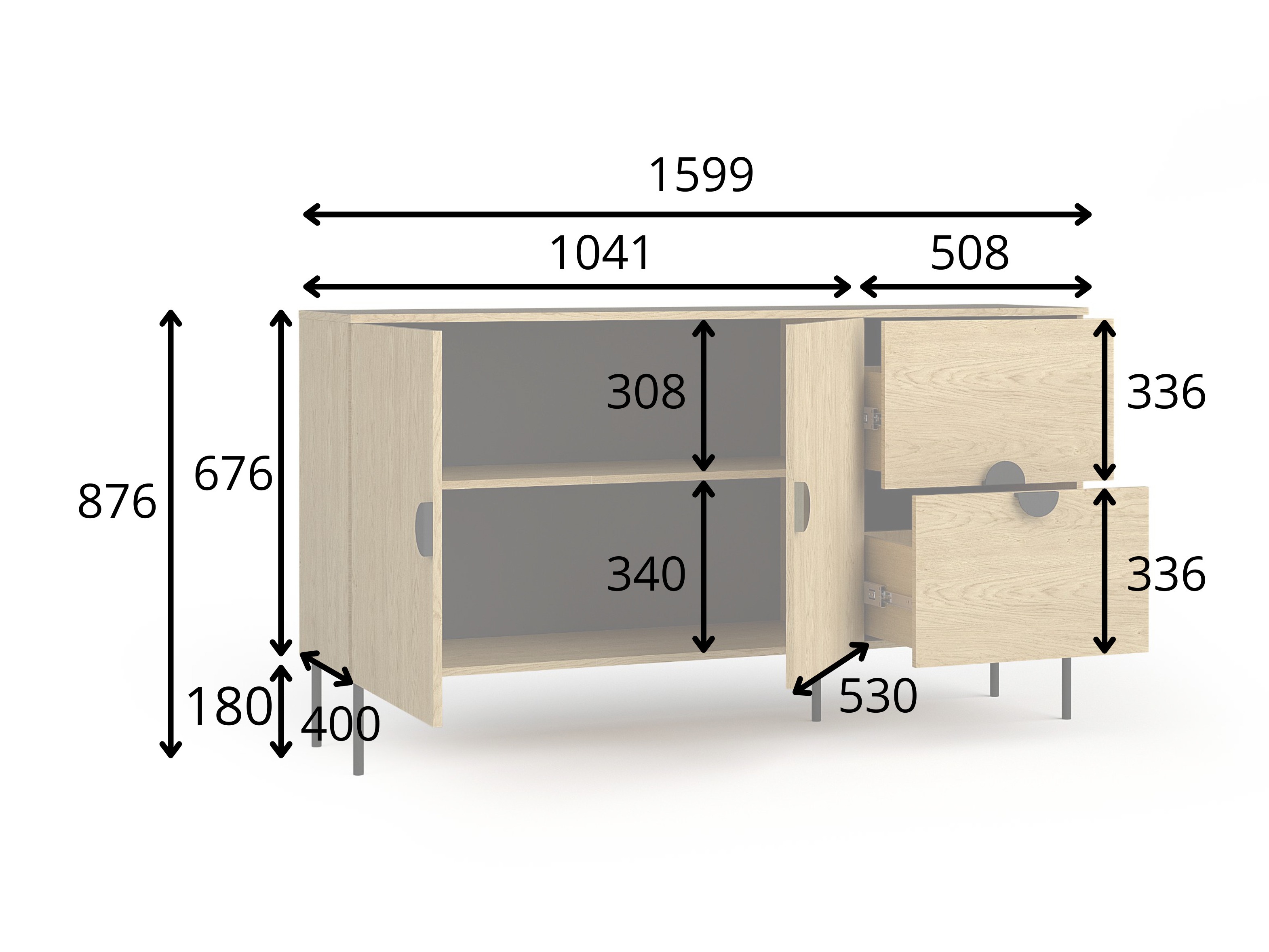 Komód Morsono 100 (Tölgy)