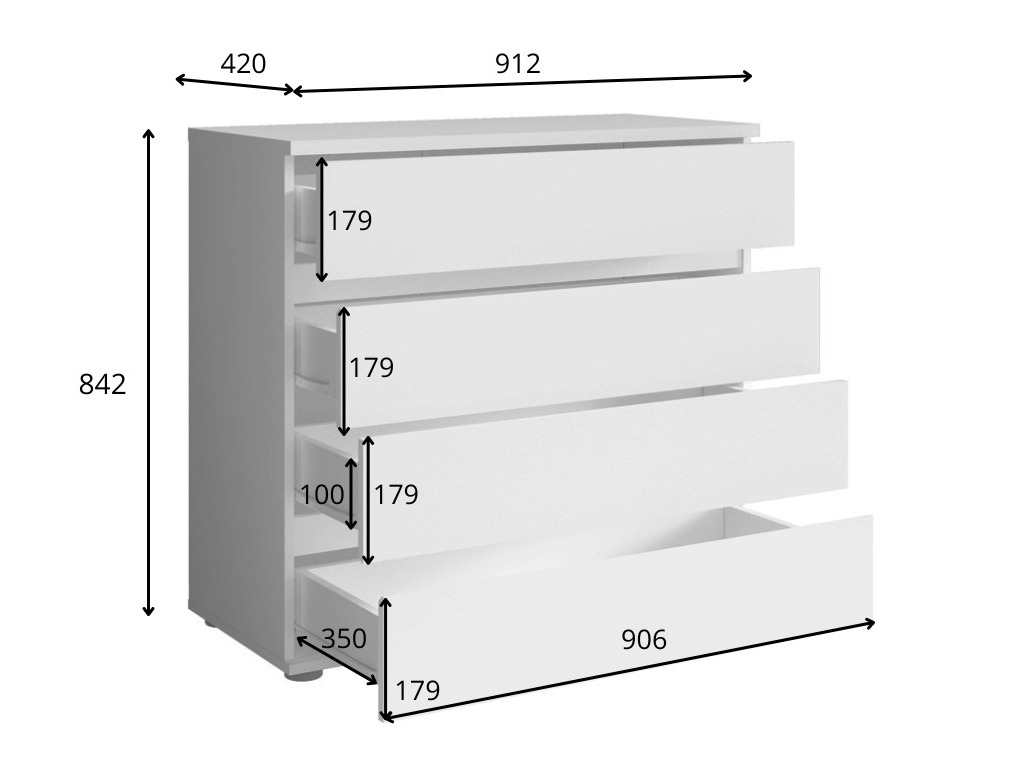 Komód Odecira 101 (Fehér)