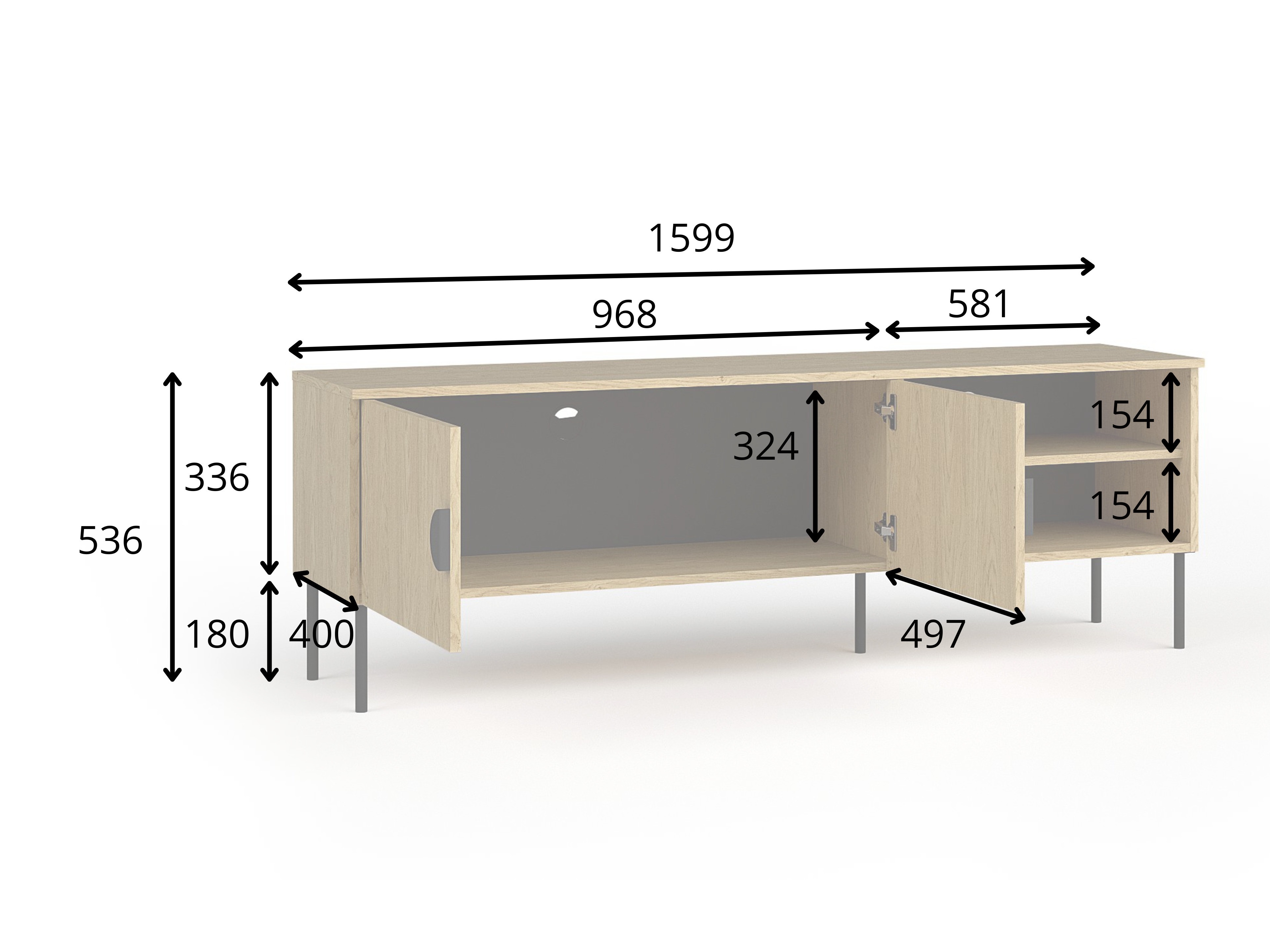 TV-állvány Morsono 102 (Fekete)