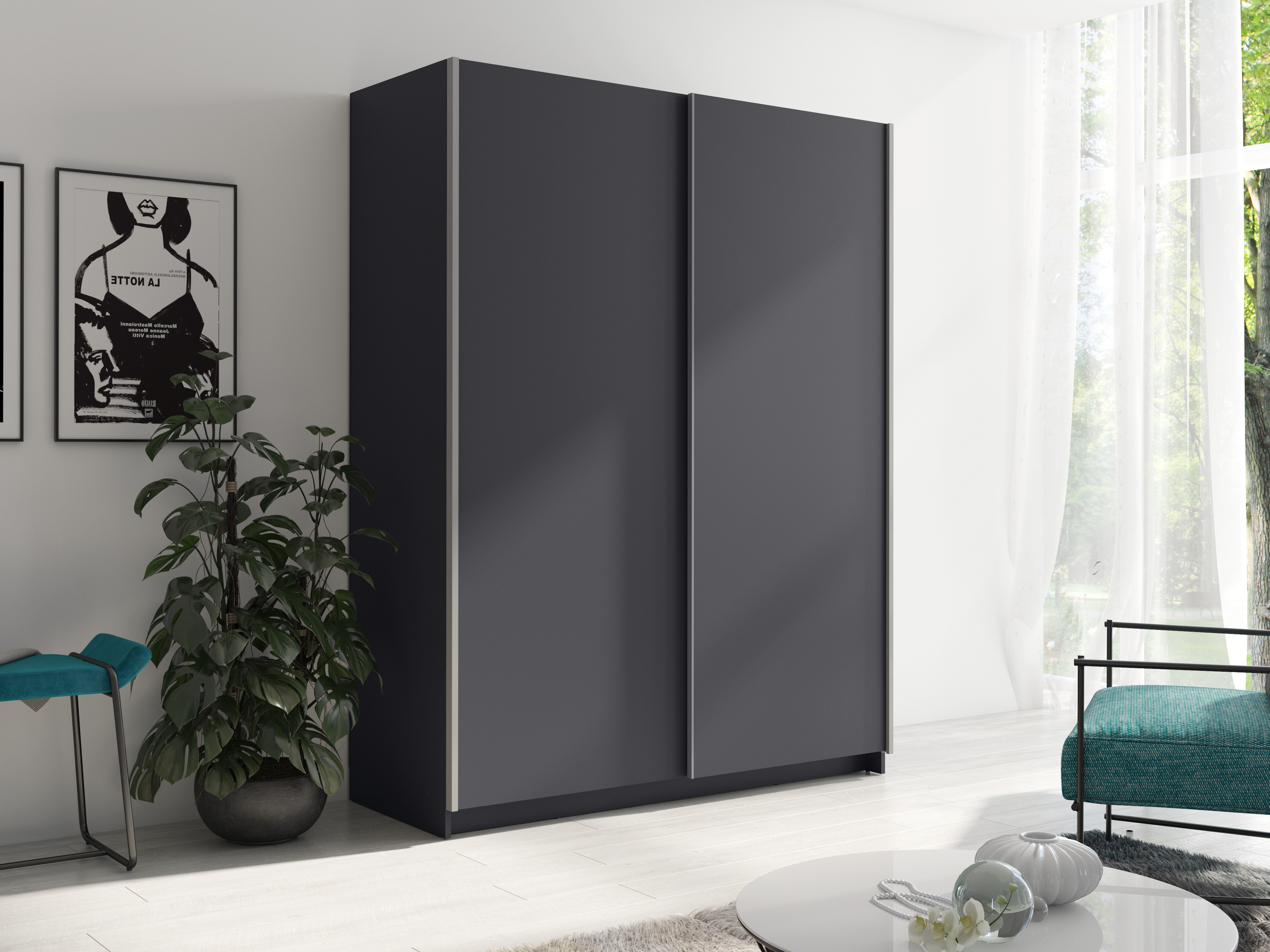 Gardróbszekrény Baytown 128 (Grafit)