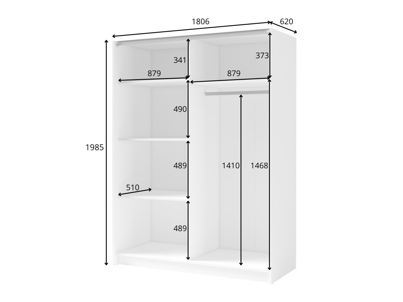 Gardróbszekrény Baytown 129 (Grafit)