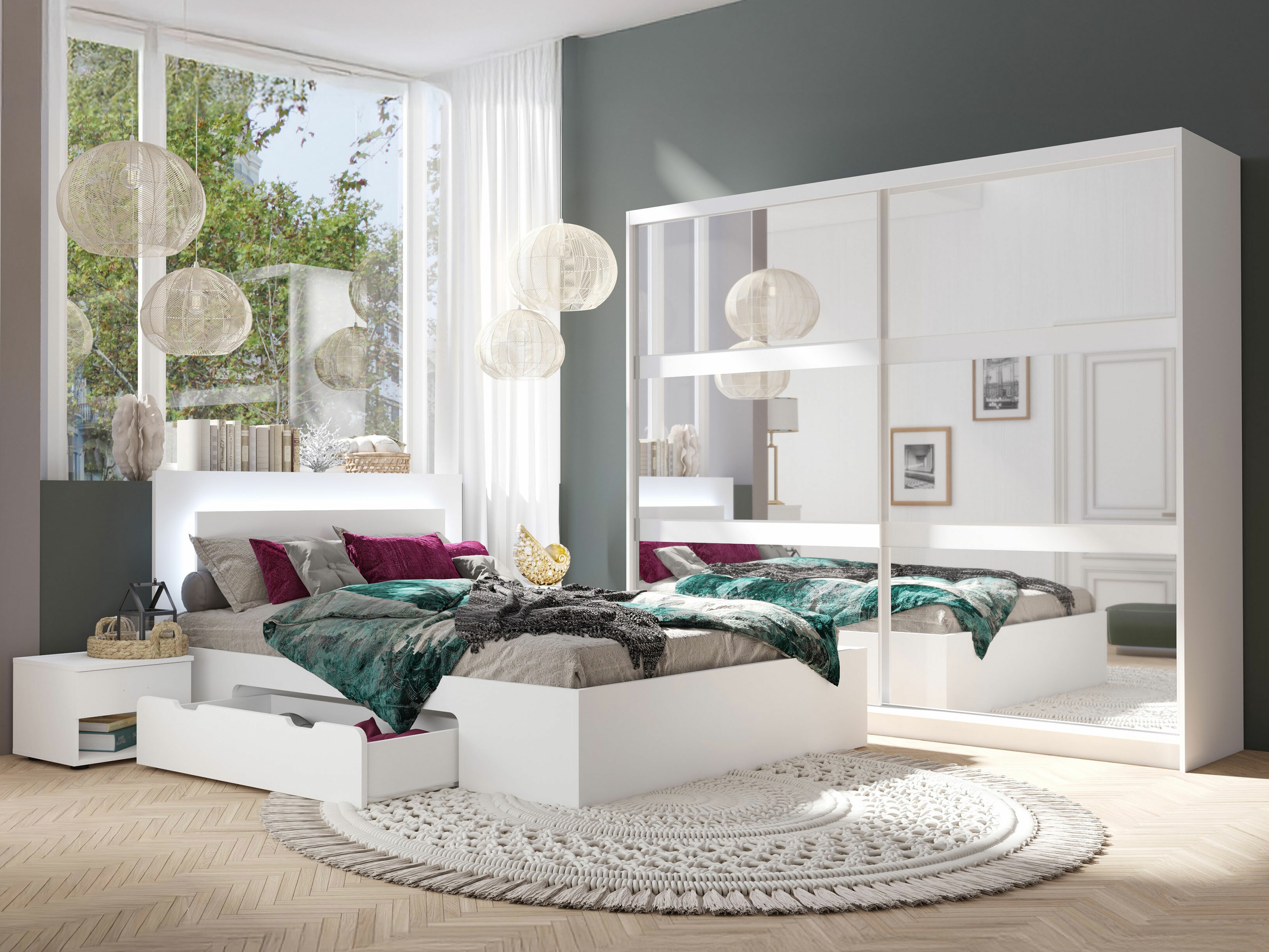 Hálószoba garnitúra Odecira 104 (Fehér)