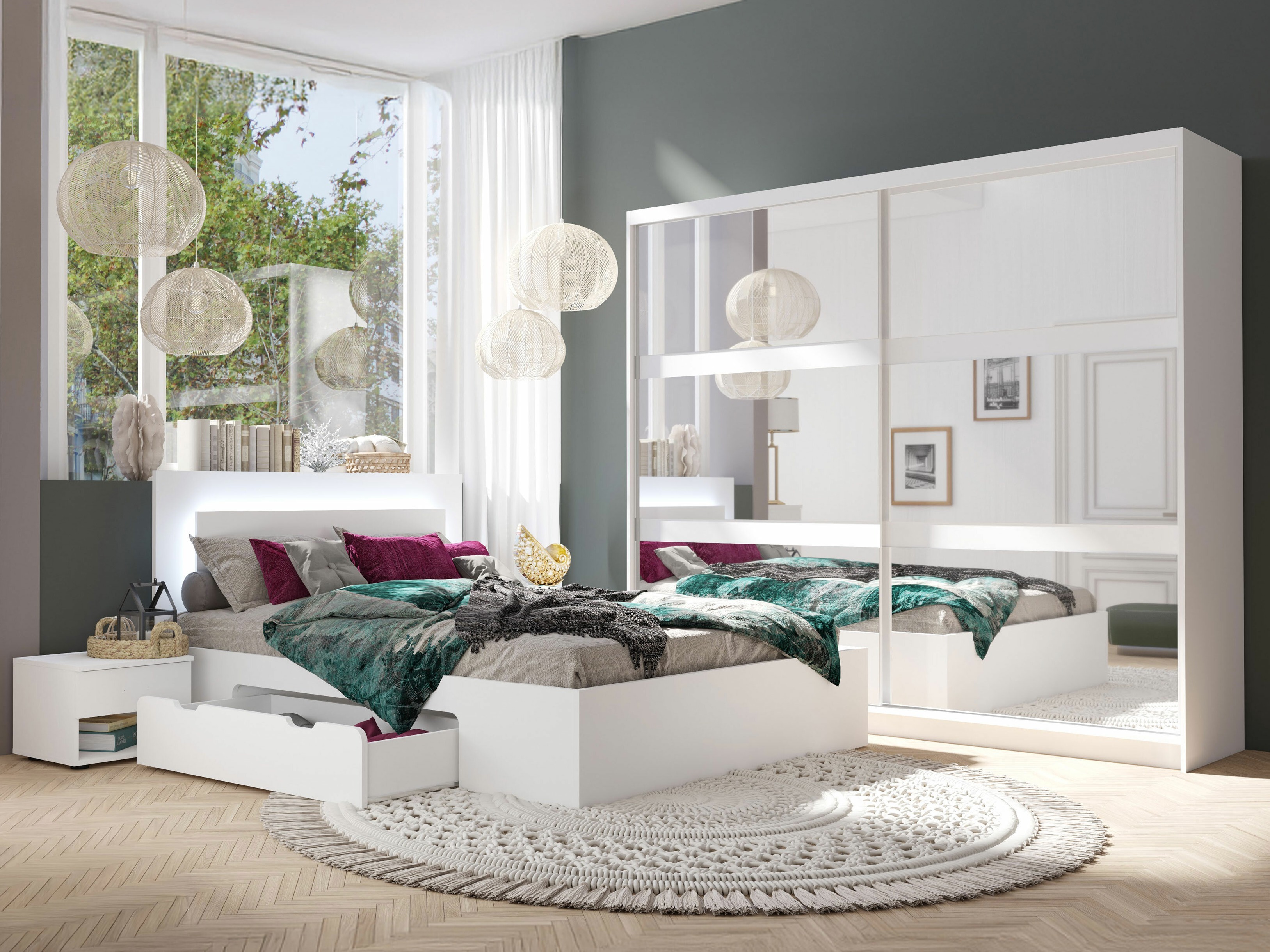 Hálószoba garnitúra Odecira 104 (Fehér)