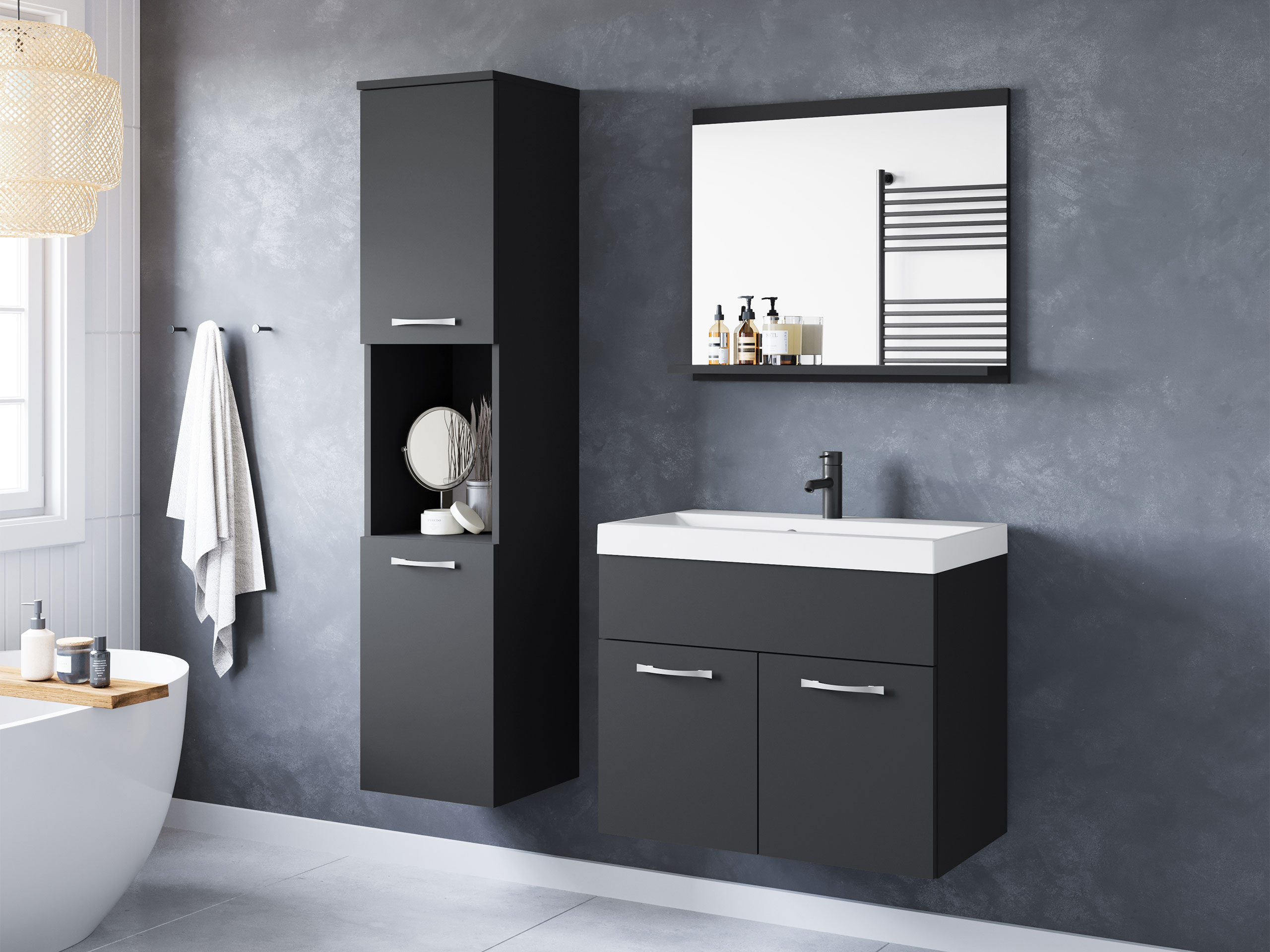 Fürdőszoba garnitúra Sarasota 122 (Grafit)