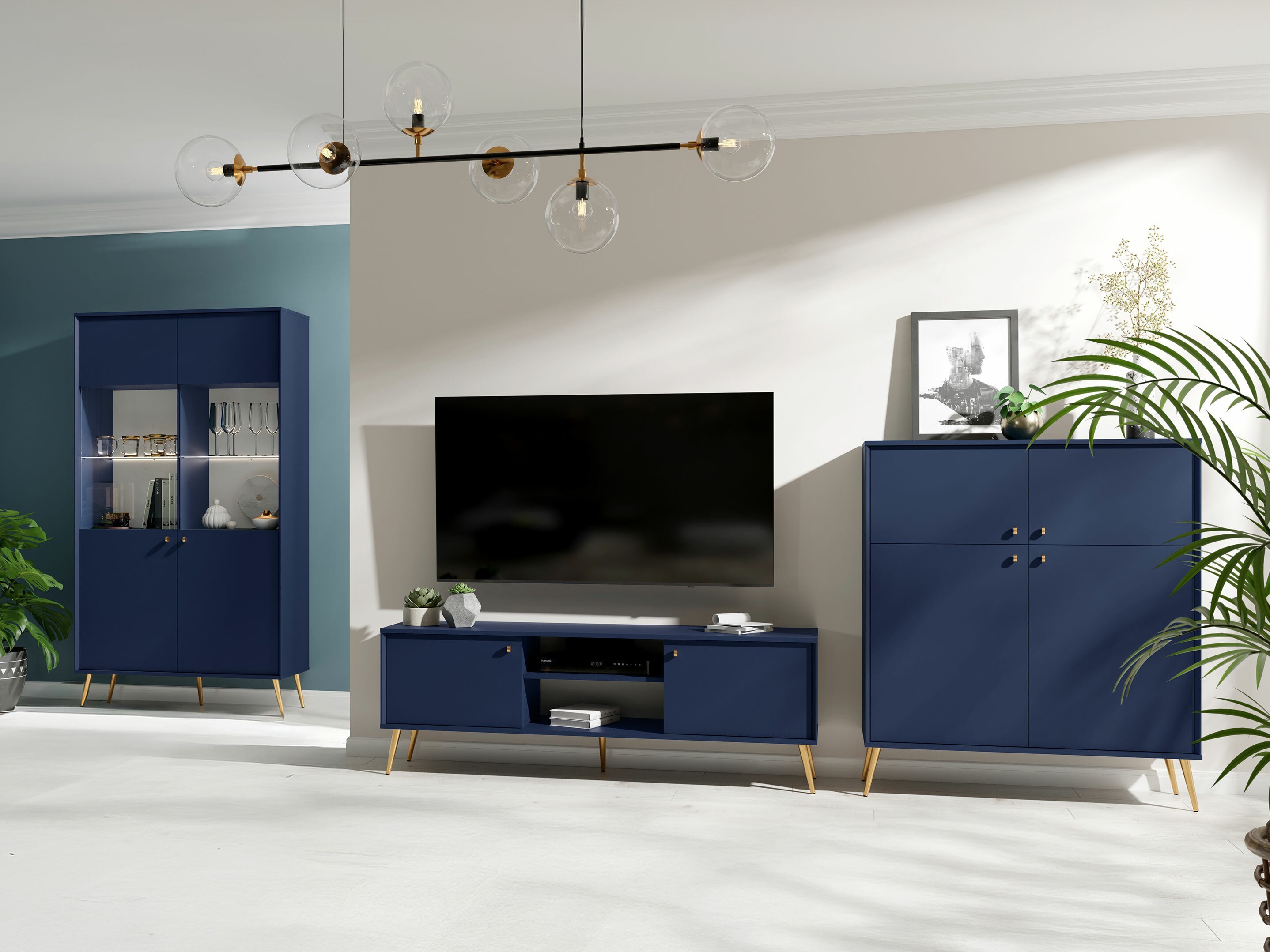 Könyvespolc Corcamo 108 (Sötétkék)