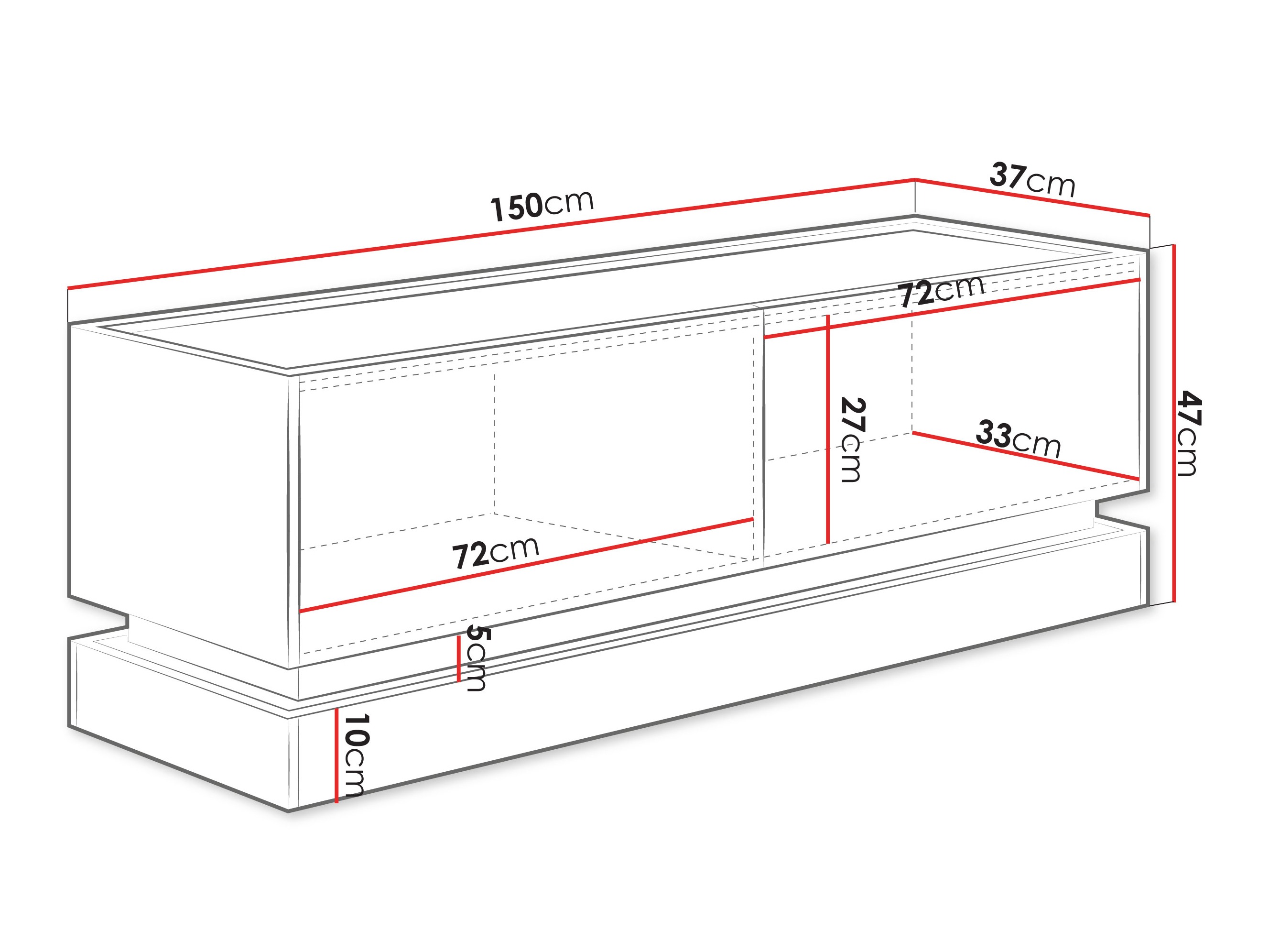 TV-állvány Comfivo Tilia I (Fekete + Tölgy)