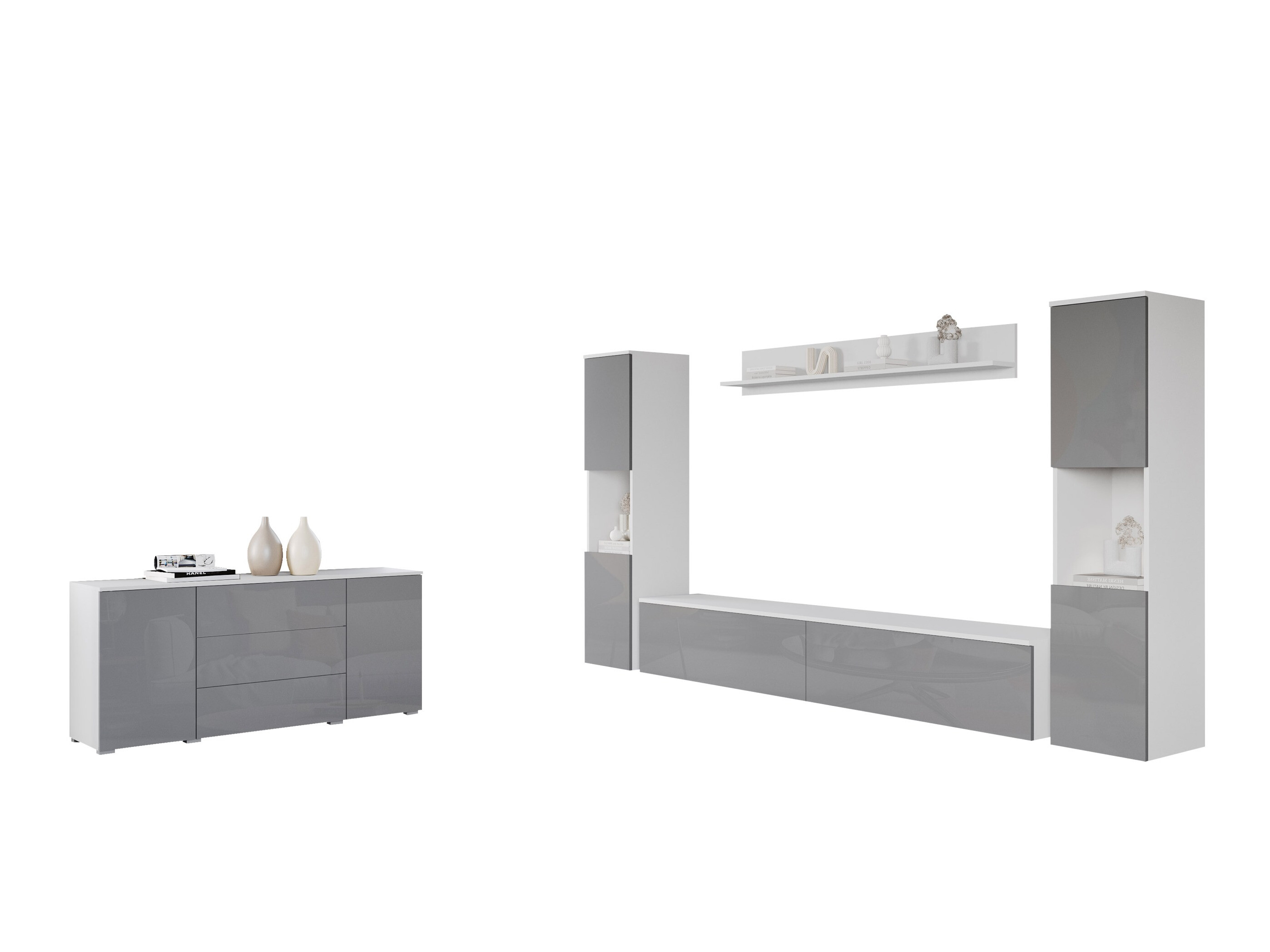 Nappali szett Sarasota 133 (Fehér + Fényes fehér)