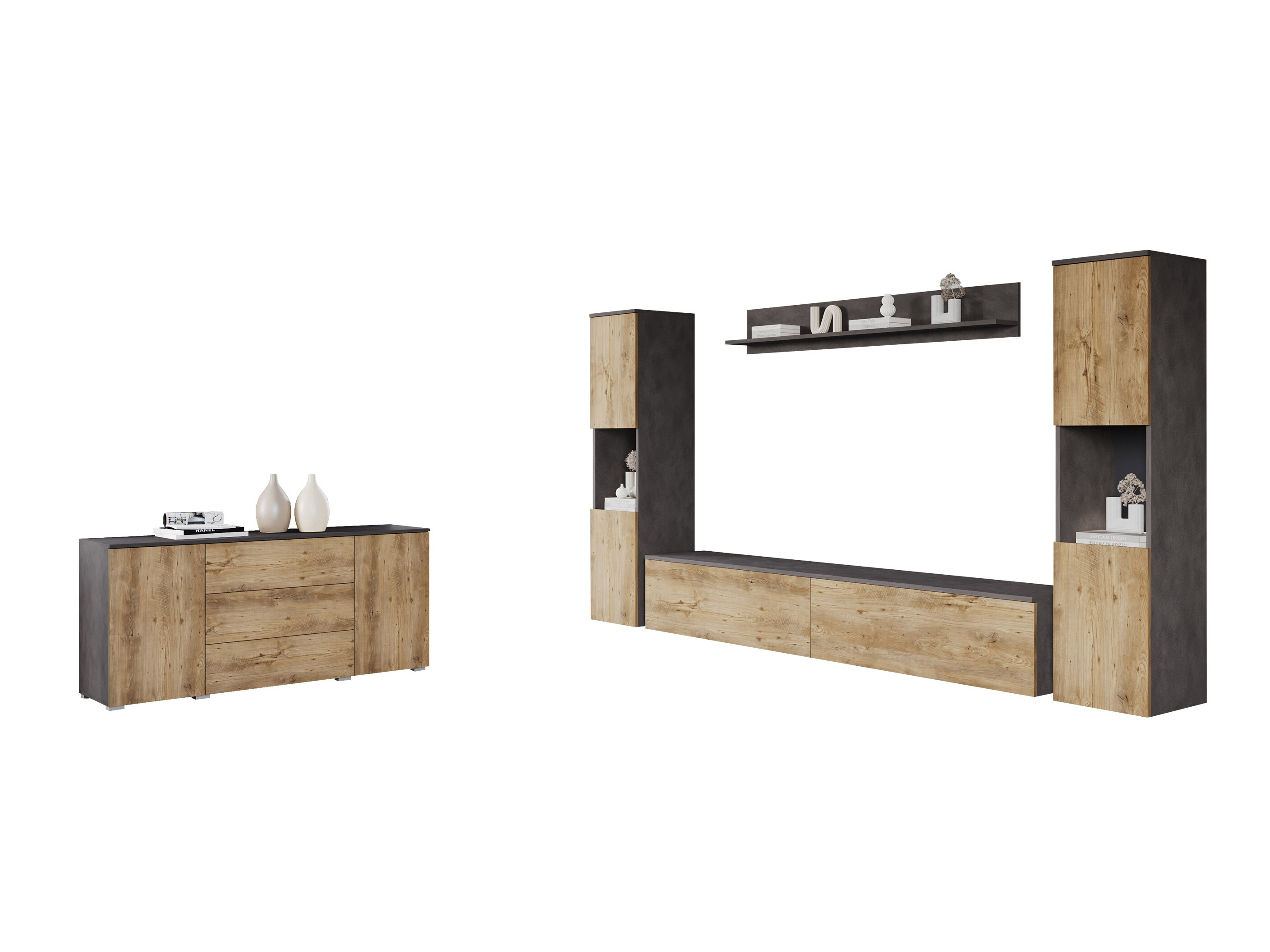 Nappali szett Sarasota 133 (Matera szürke + Gesztenye)