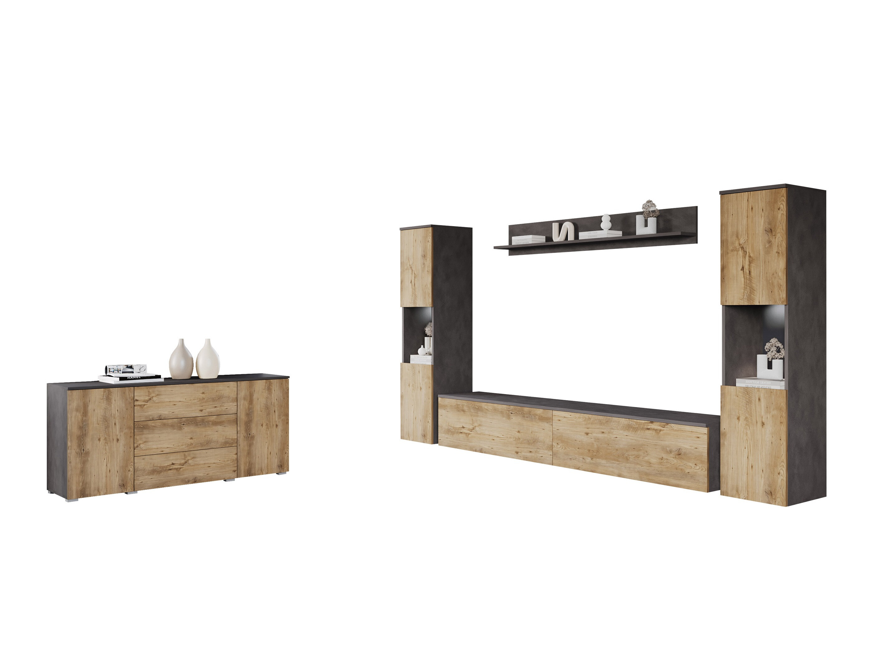 Nappali szett Sarasota 133 (Matera szürke + Gesztenye)