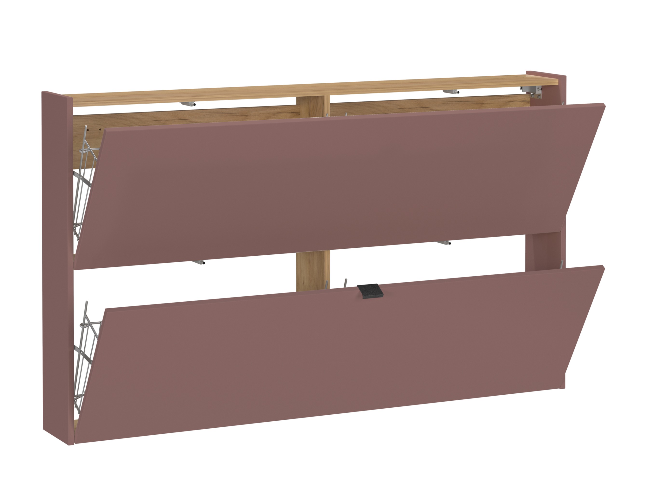 Cipőtároló Cirsale 108 (Poros rózsaszín + Navarra tölgy)