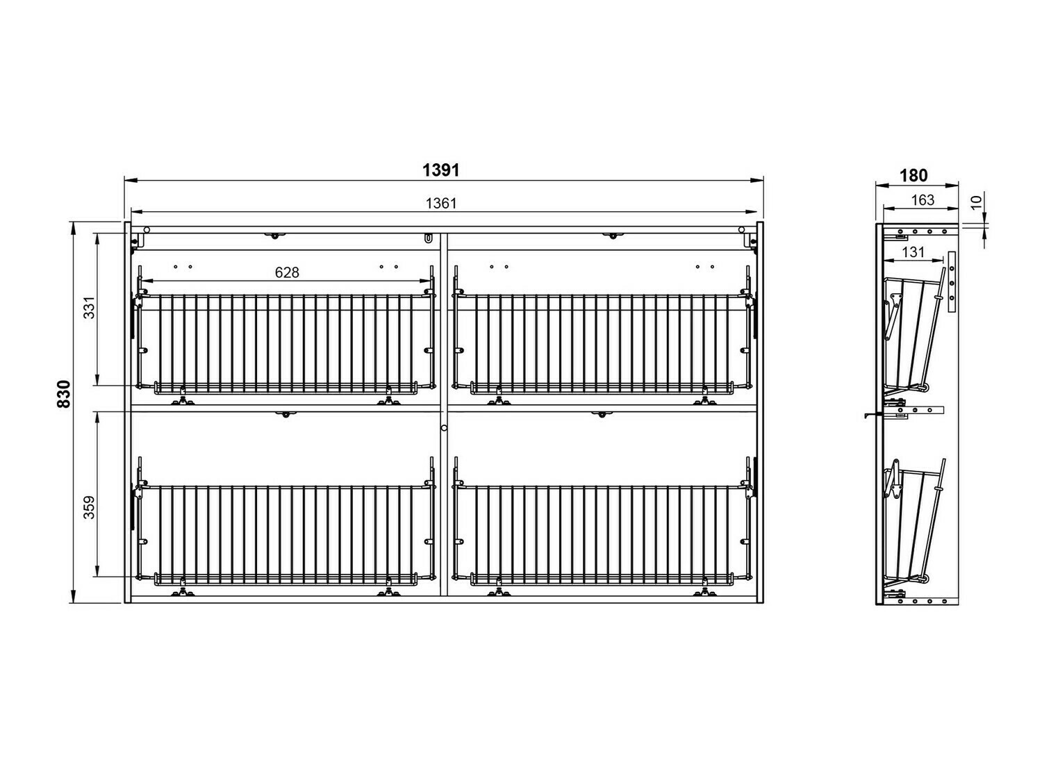 Cipőtároló Cirsale 108 (Poros rózsaszín + Navarra tölgy)