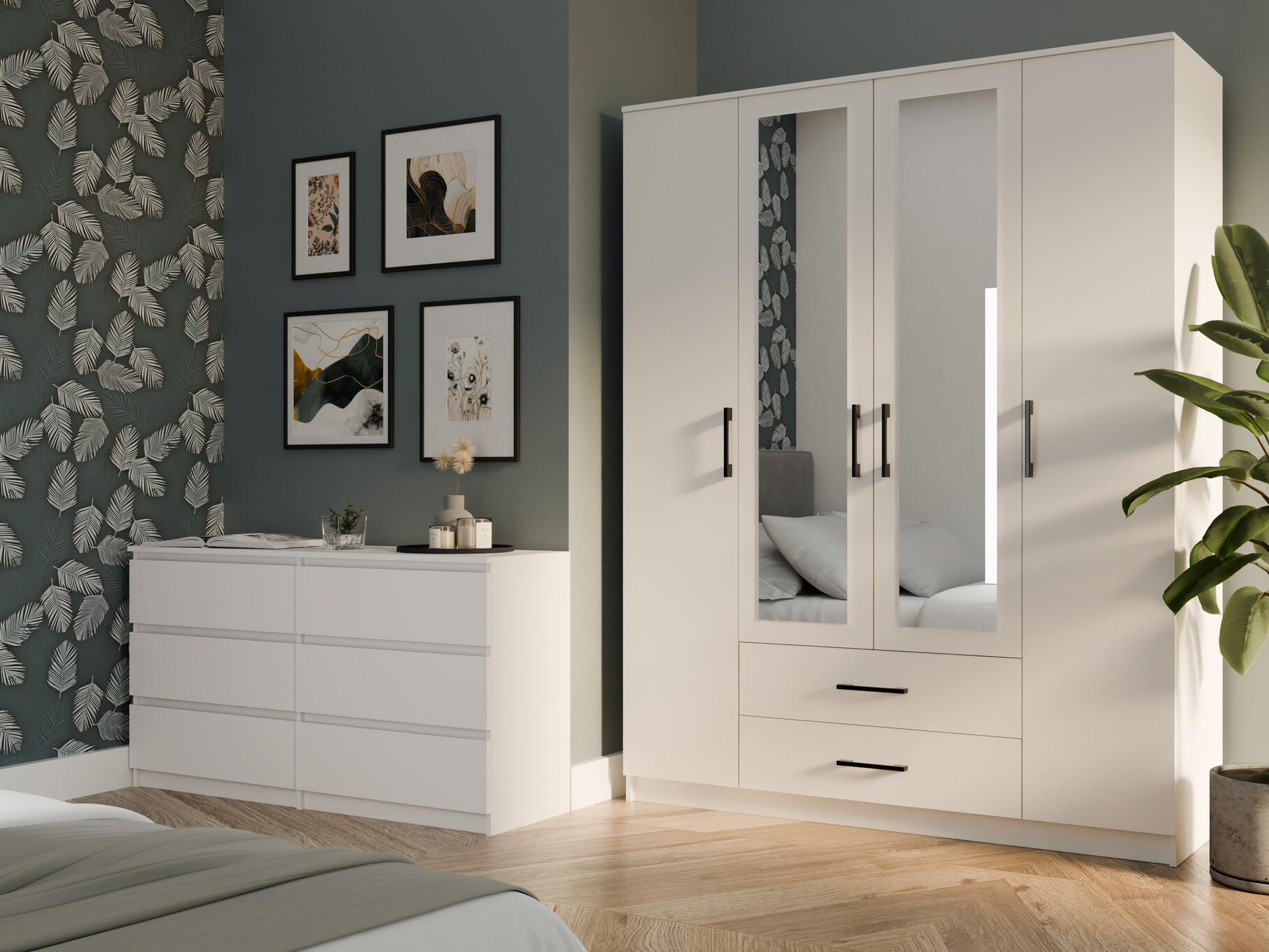 Gardróbszekrény Mandeville 117 (Fehér)