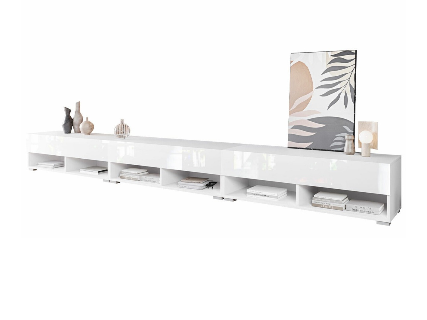 TV-állvány Sarasota 144 (Fehér + Fényes fehér)