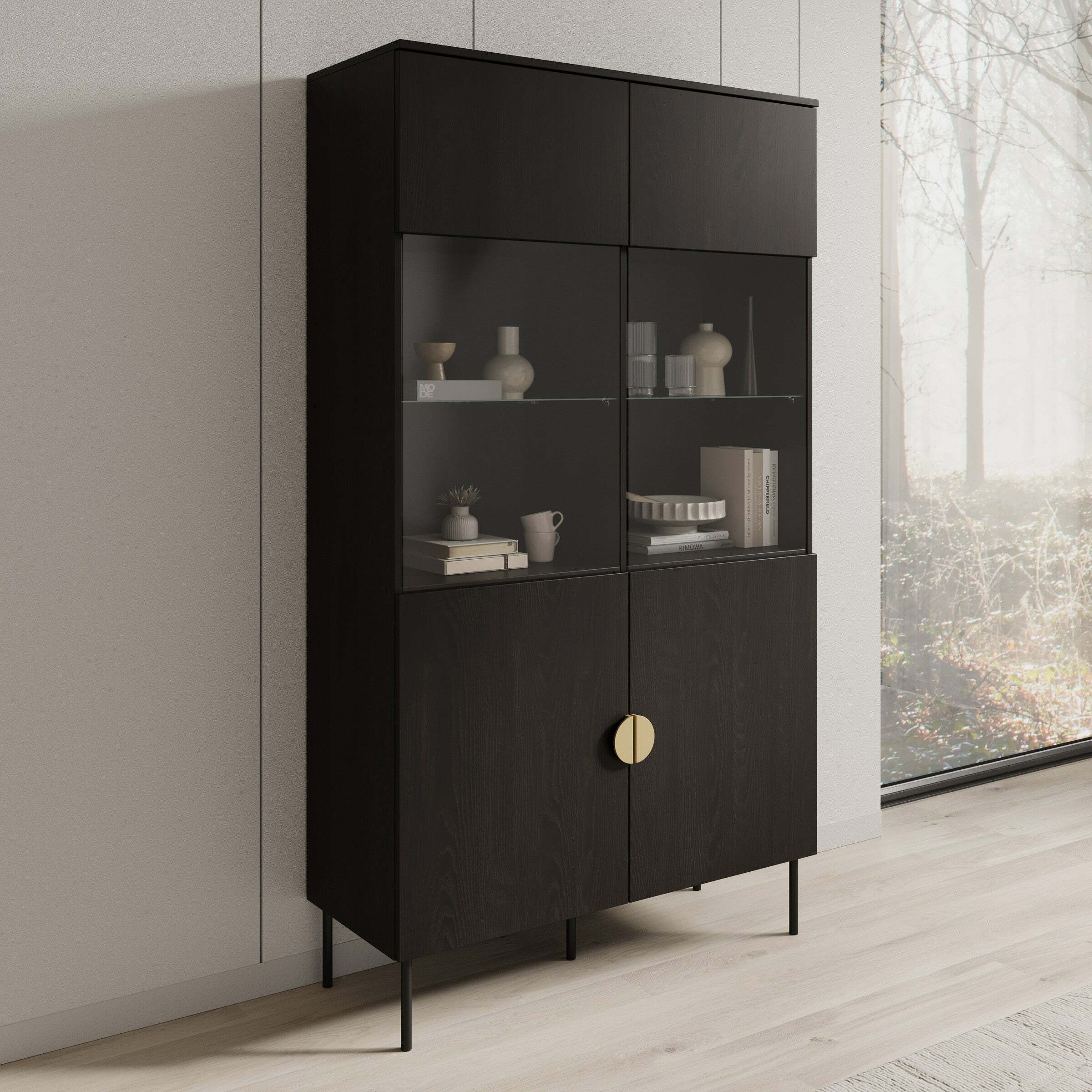 Könyvespolc Morsono 104 (Fekete)