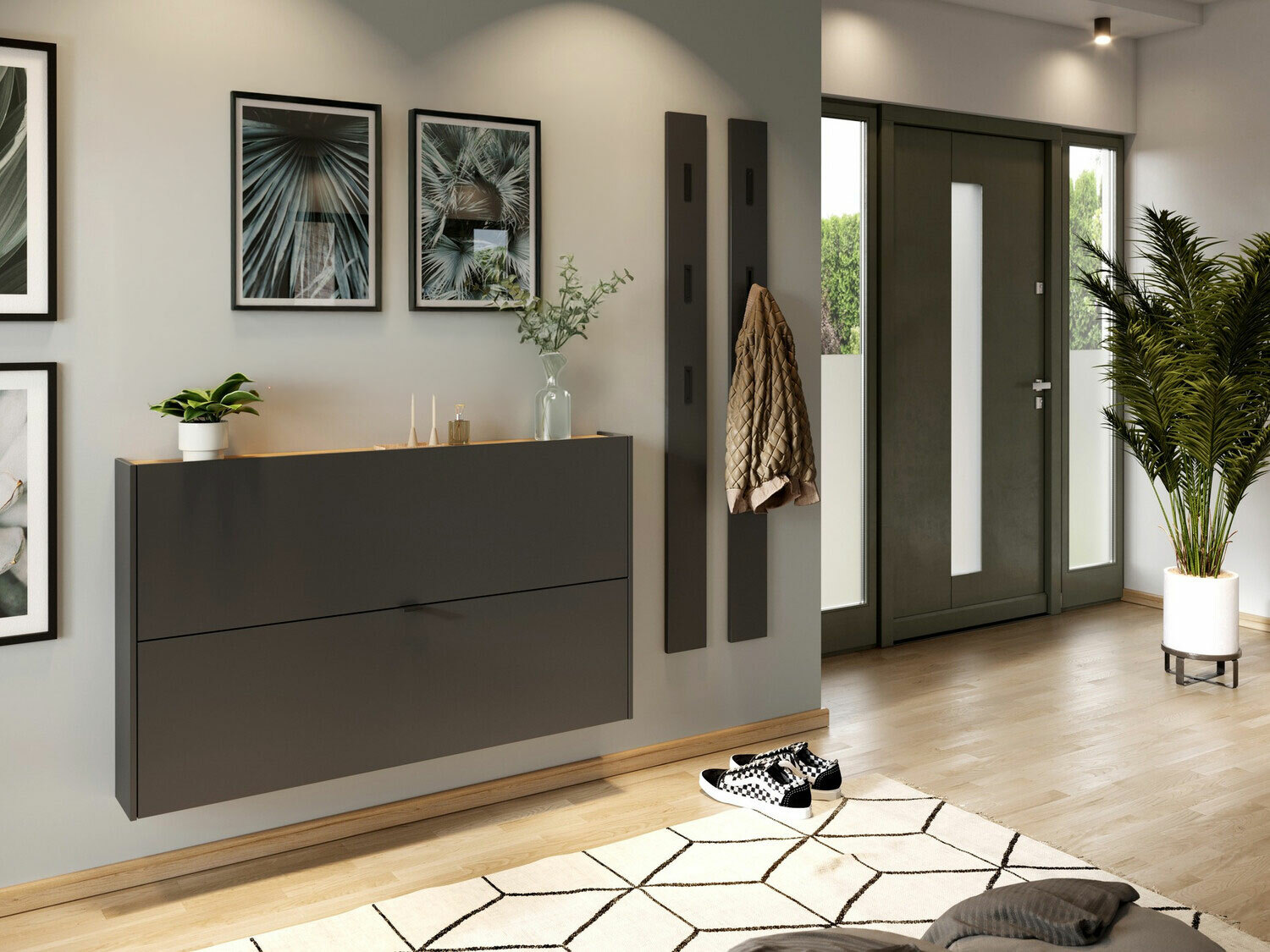 Előszoba garnitúra Cirsale 109 (Grafit + Navarra tölgy)