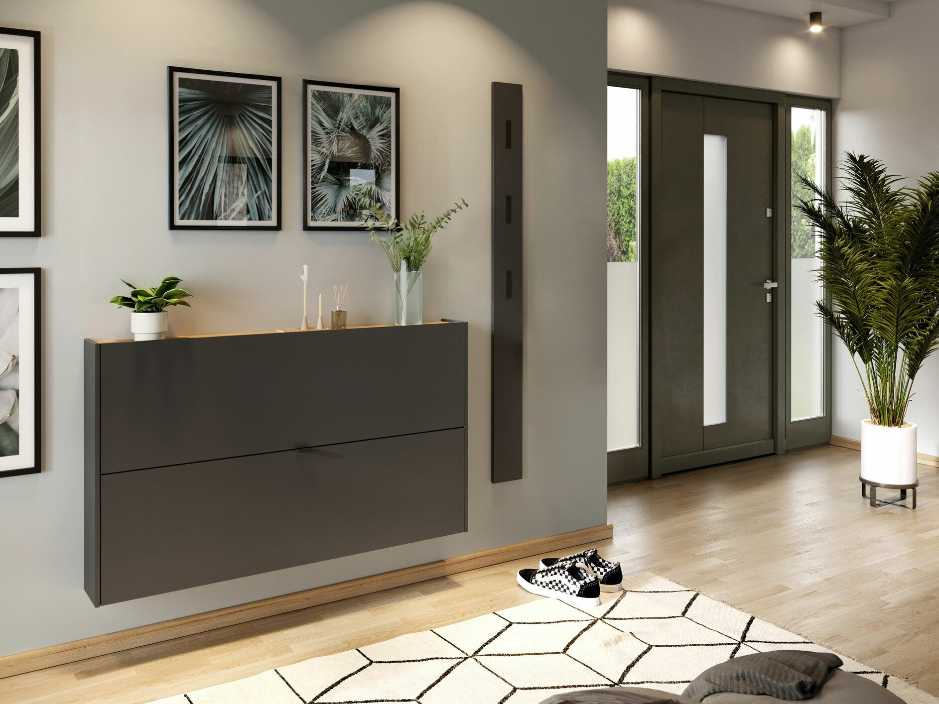 Előszoba garnitúra Cirsale 109 (Grafit + Navarra tölgy)