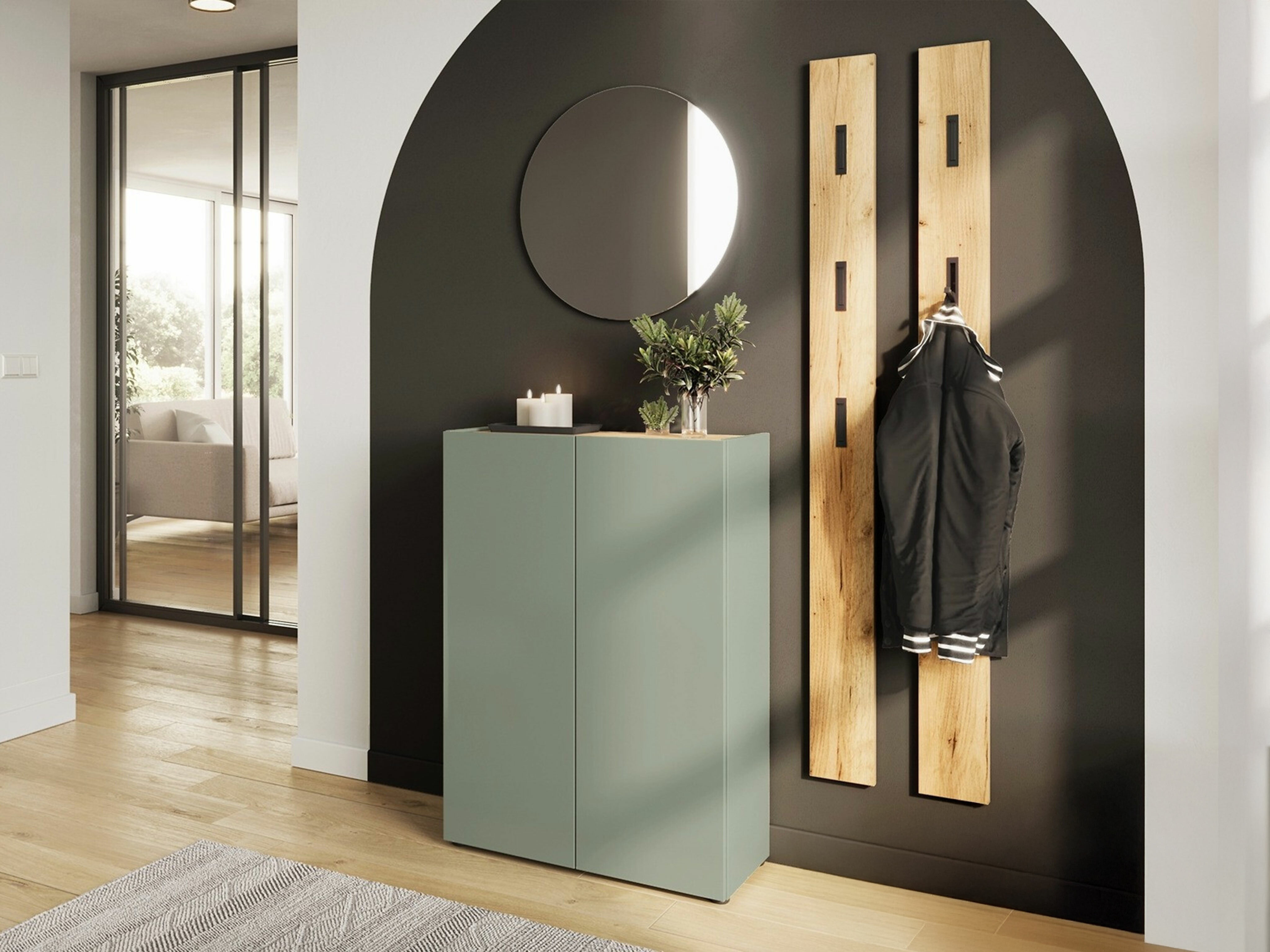 Előszoba garnitúra Lircamu 101 (Poros zöld)