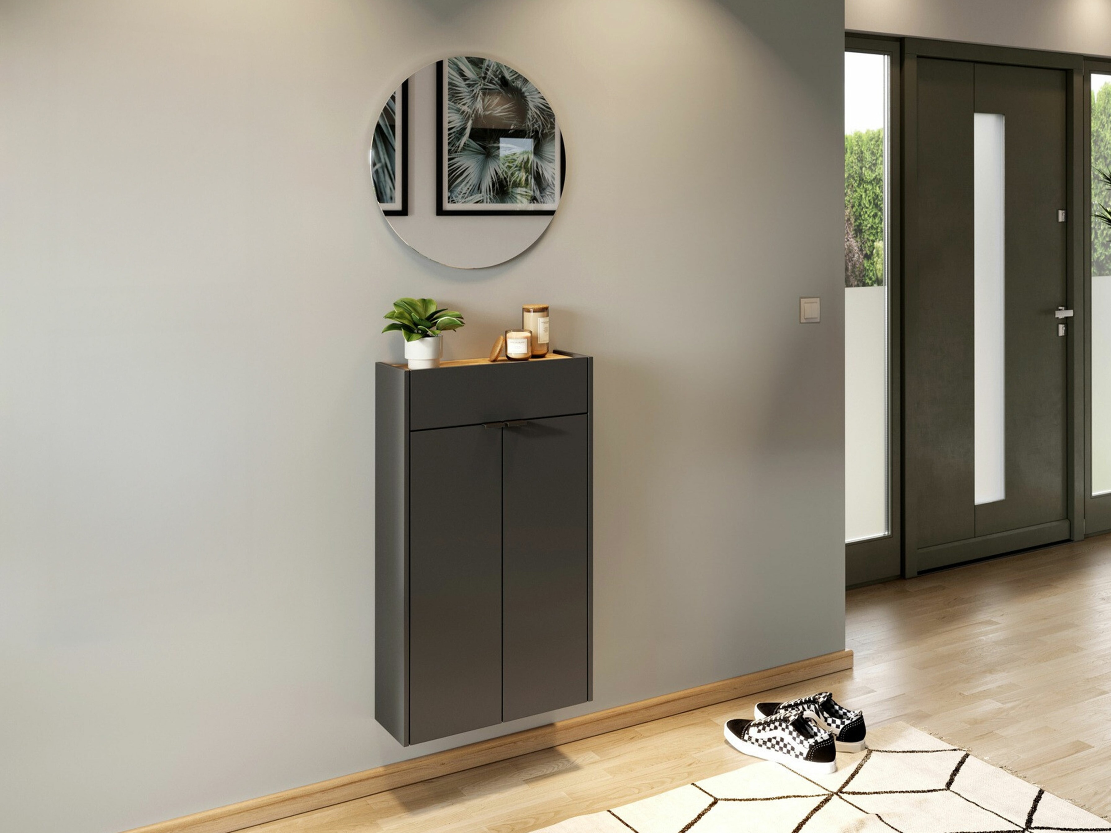 Előszoba garnitúra Cirsale 104 (Grafit + Navarra tölgy)