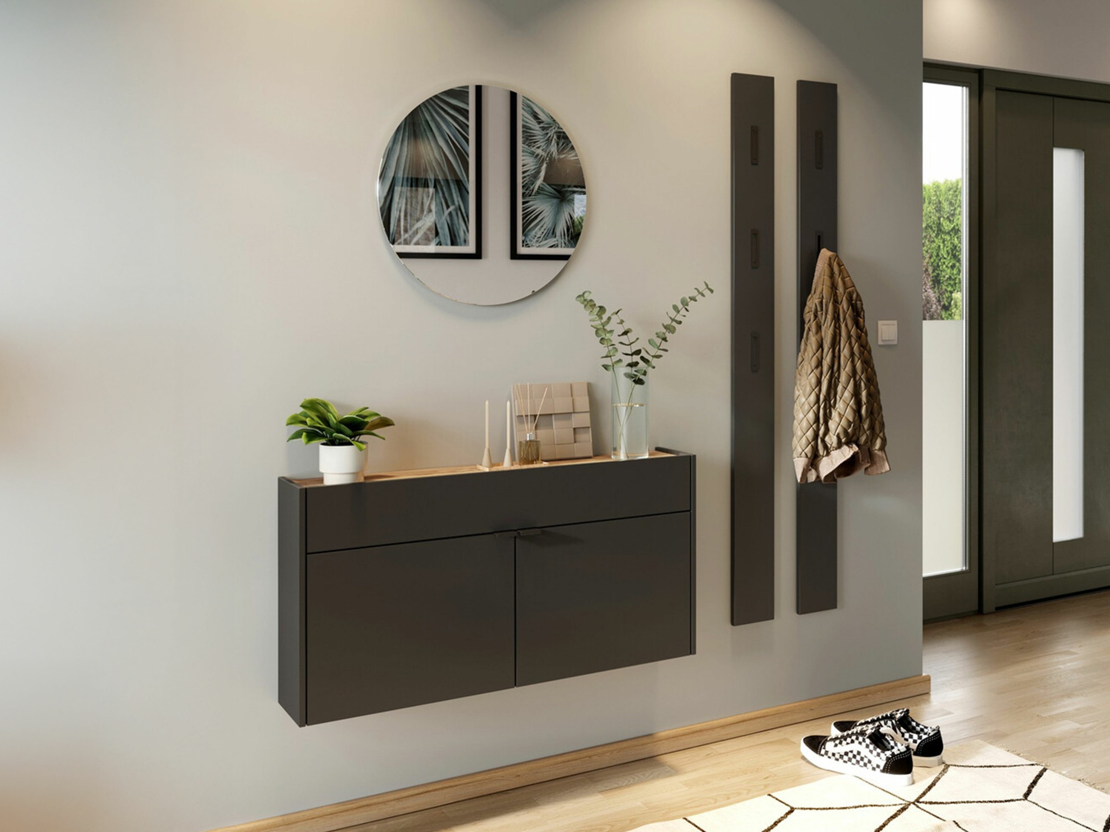 Előszoba garnitúra Cirsale 106 (Grafit + Navarra tölgy)