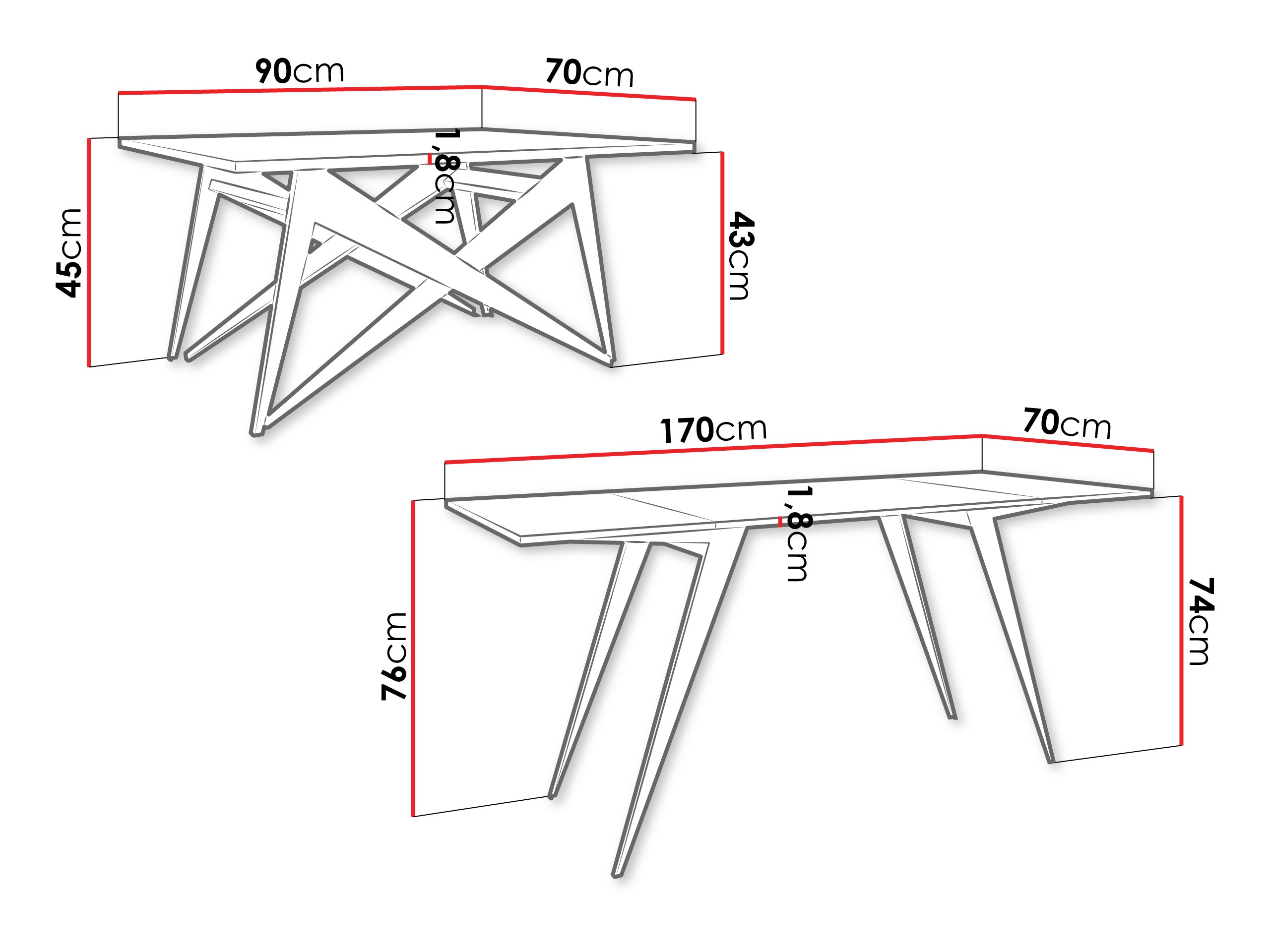 Kihajtható dohányzóasztal Oswego 150 (Kézműves aranytölgy + Fekete)