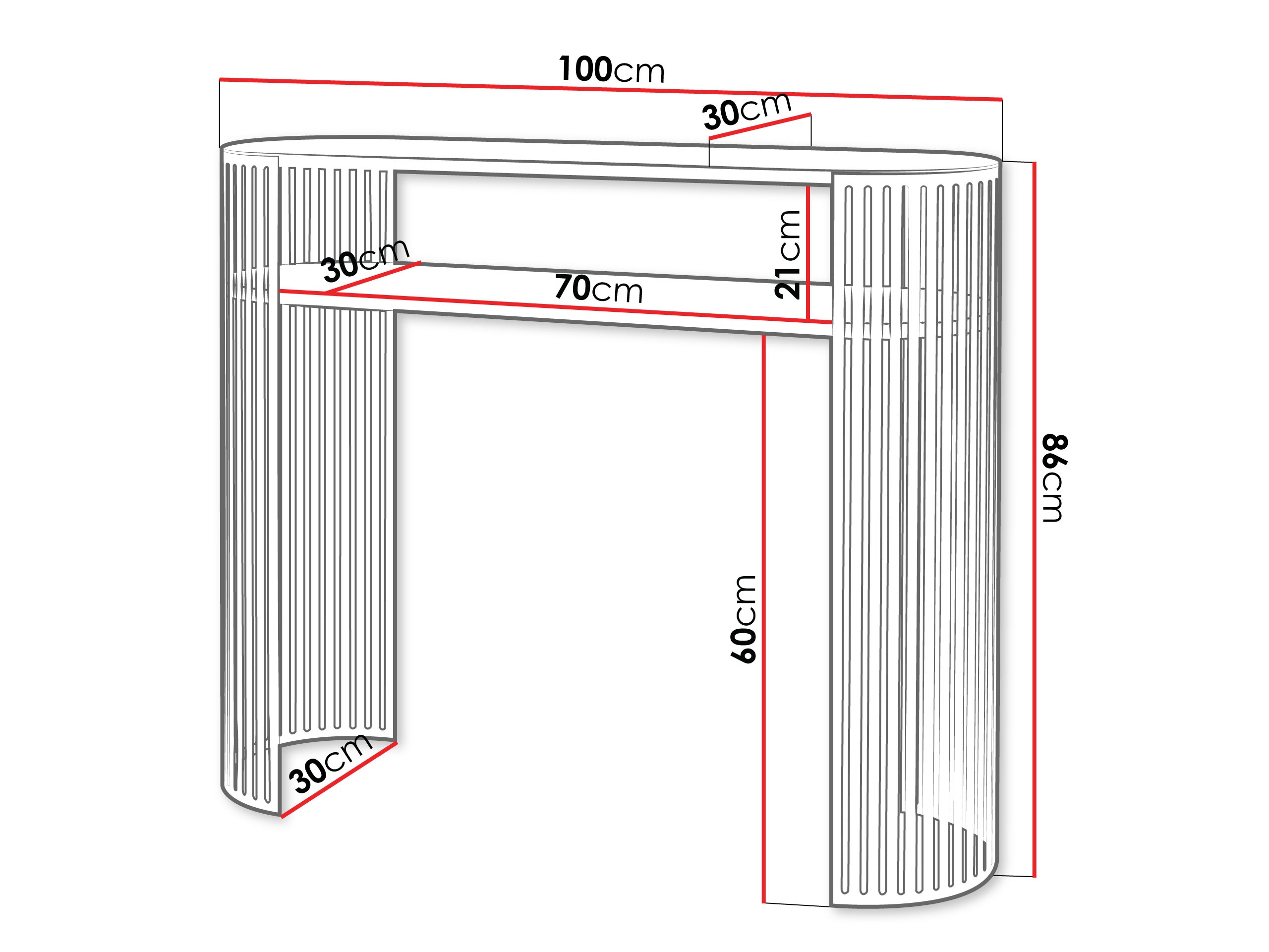 Konzolasztal Sordore 133 (Rózsaszín + Fekete márvány)
