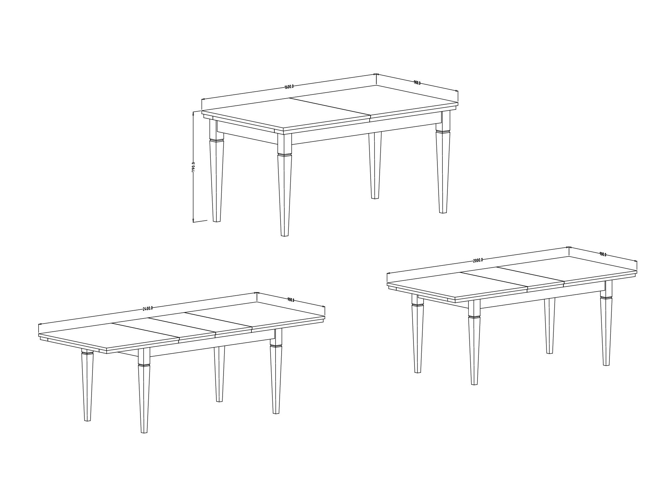 Asztal Tolnue 107 (Sötétzöld + Lefkas tölgy)