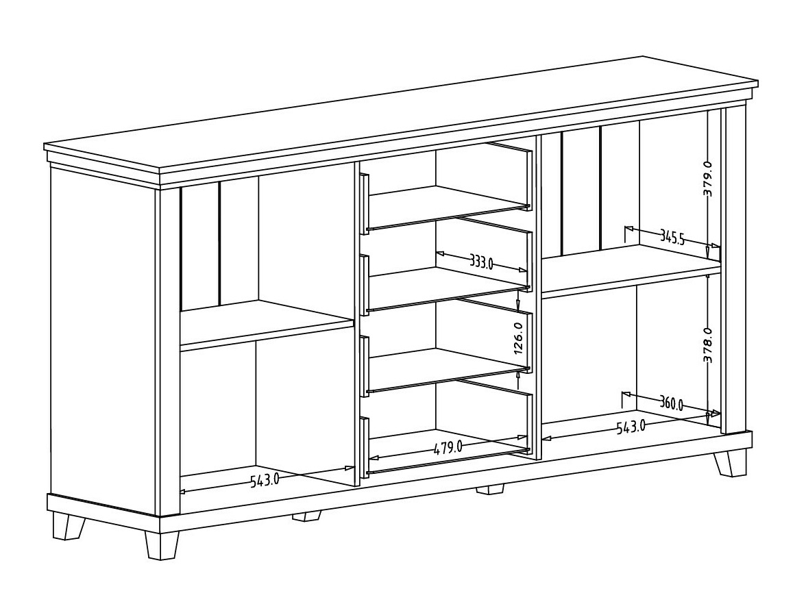 Komód Tolnue 103 (Világos bézs + Tölgy)