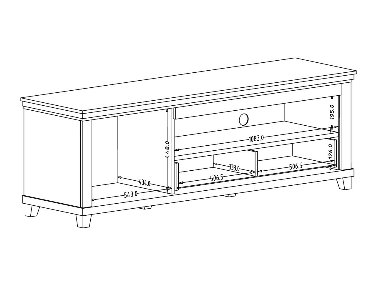 TV-állvány Tolnue 104 (Világos bézs + Tölgy)