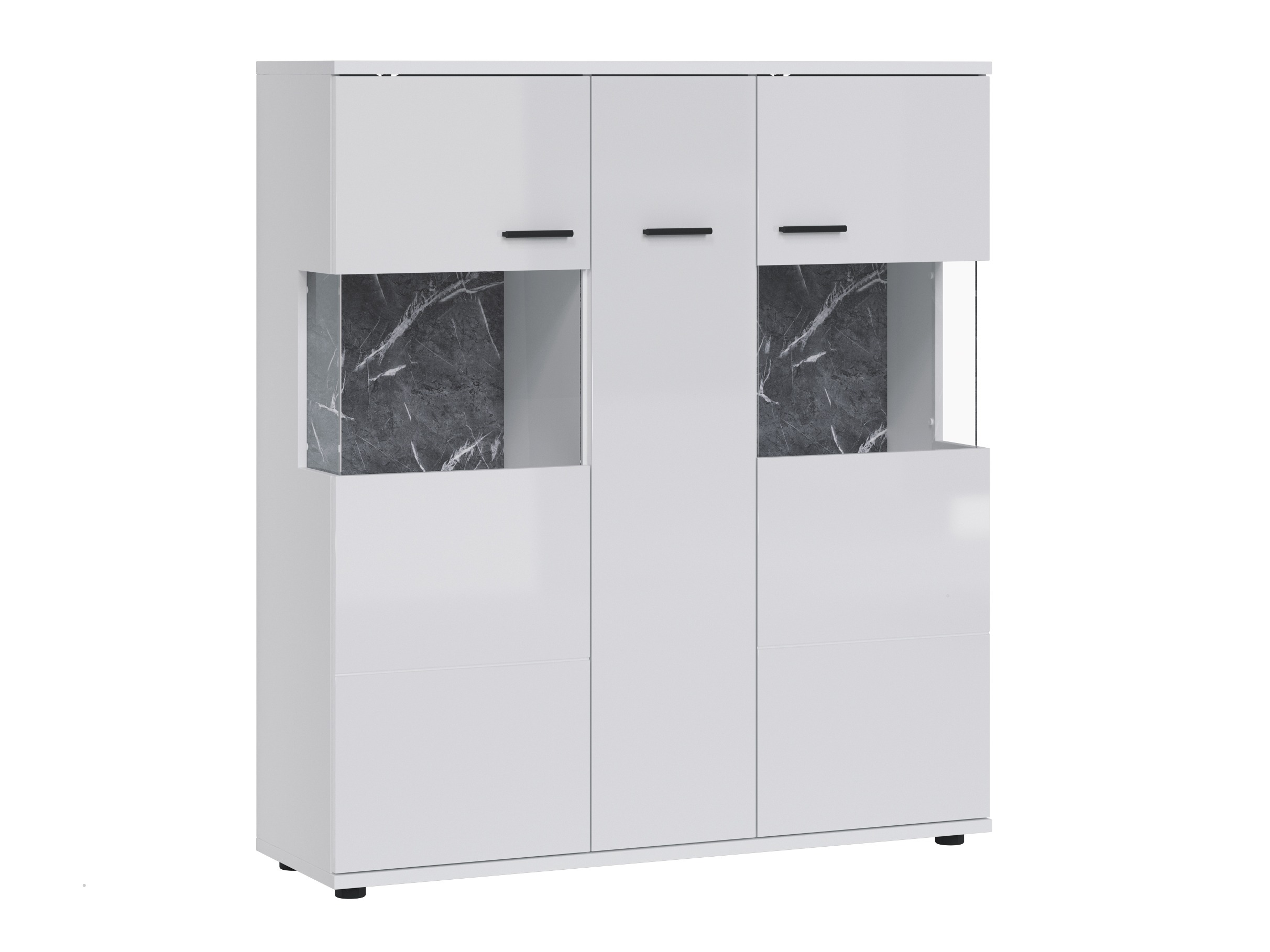 Könyvespolc Ontario 169 (Fényes fehér + Fehér)