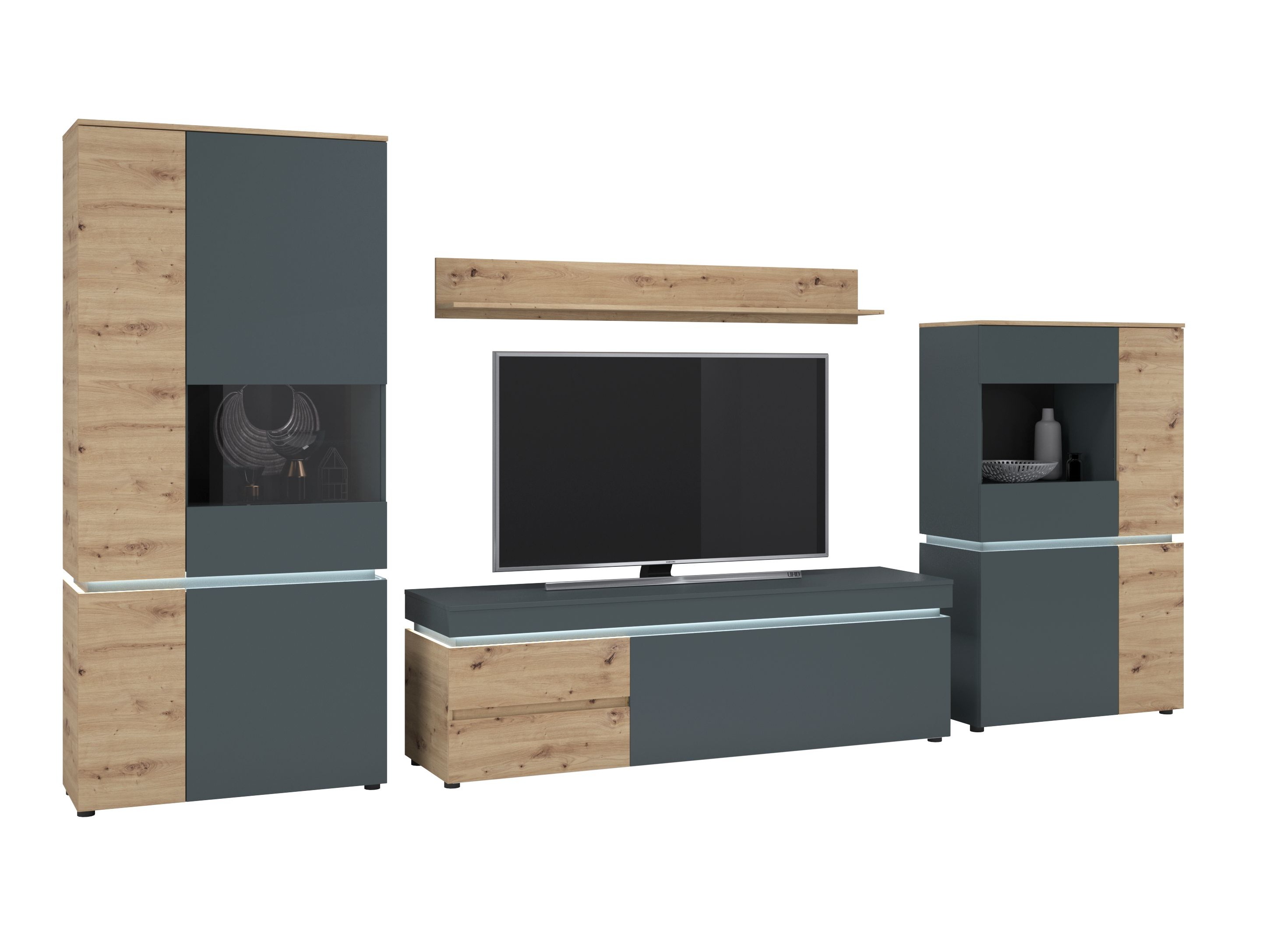 Nappali szett Ontario 176 (Artisan tölgy + Szürke)