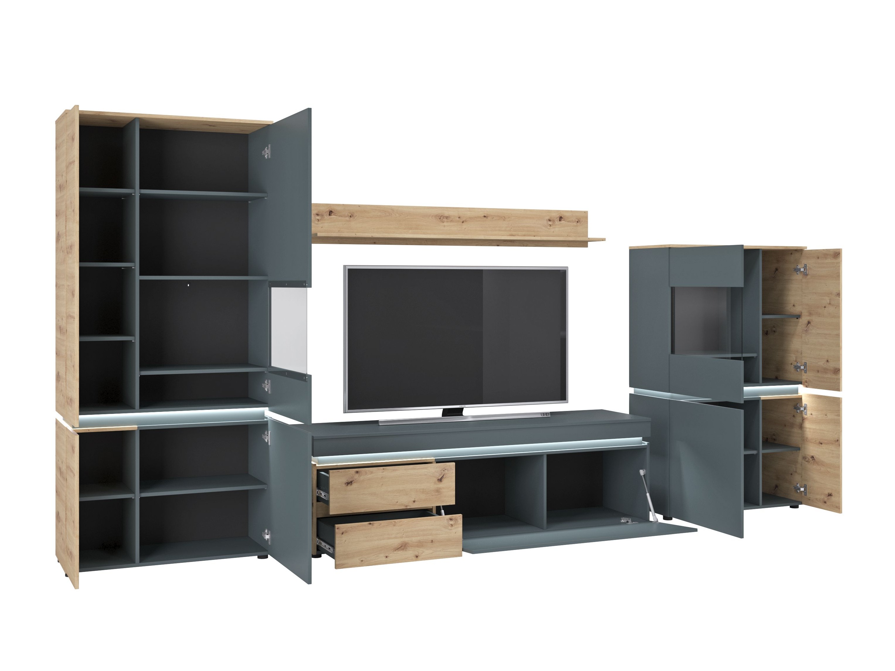 Nappali szett Ontario 176 (Artisan tölgy + Szürke)