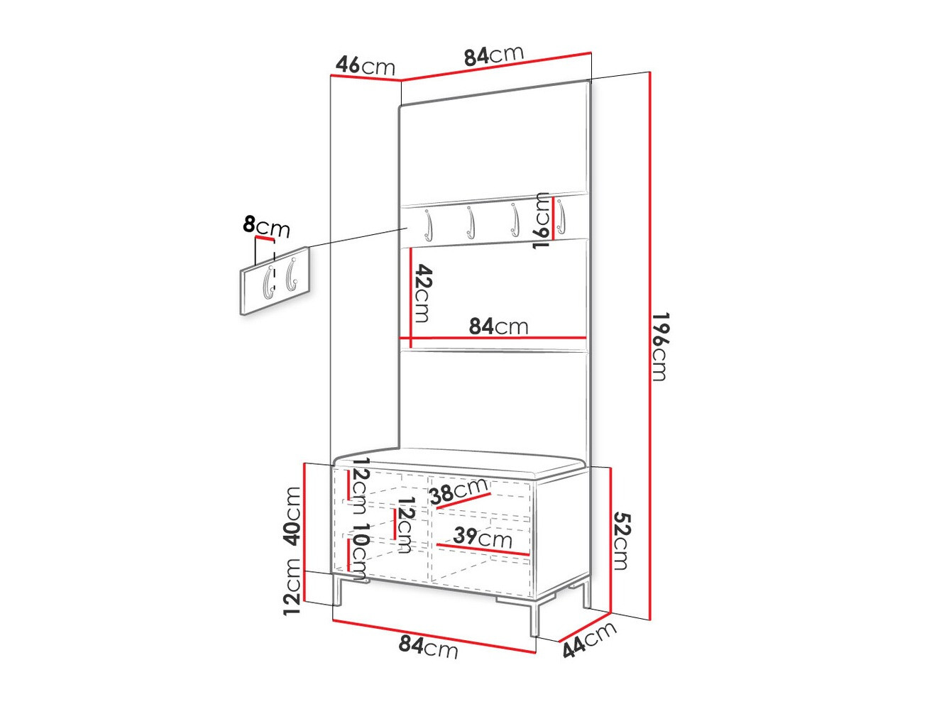 Előszoba garnitúra SH10489