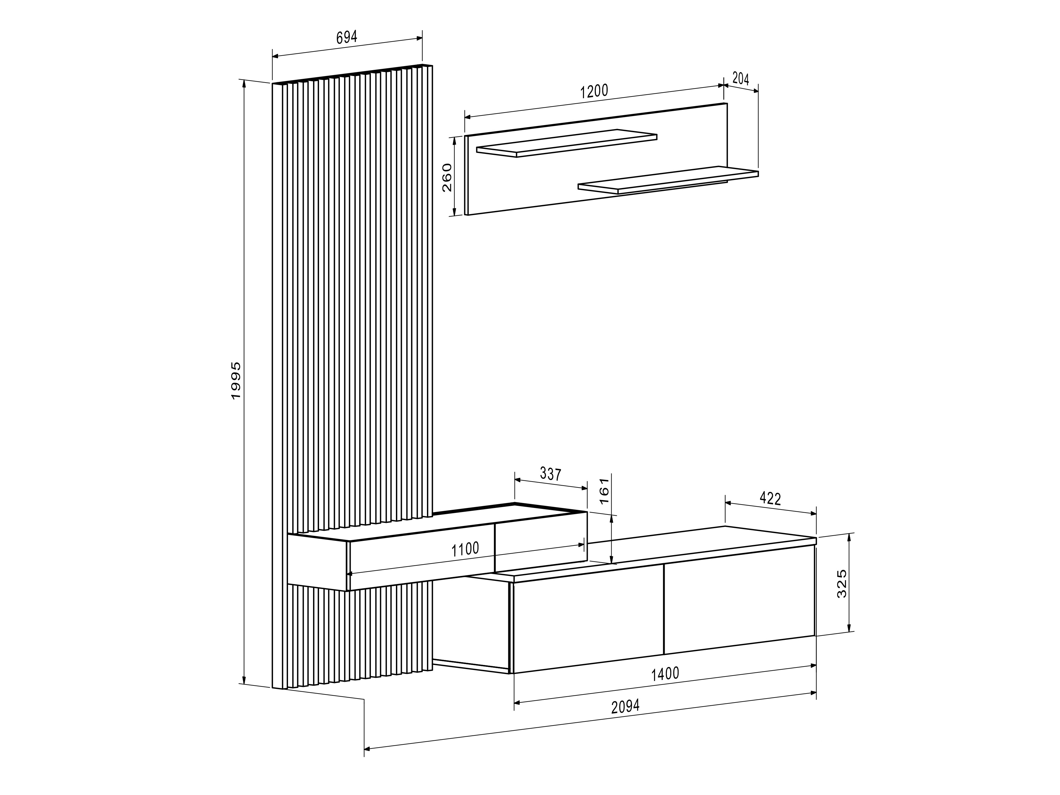 Nappali szett Houston 2086 (Artisan tölgy + Kasmír)