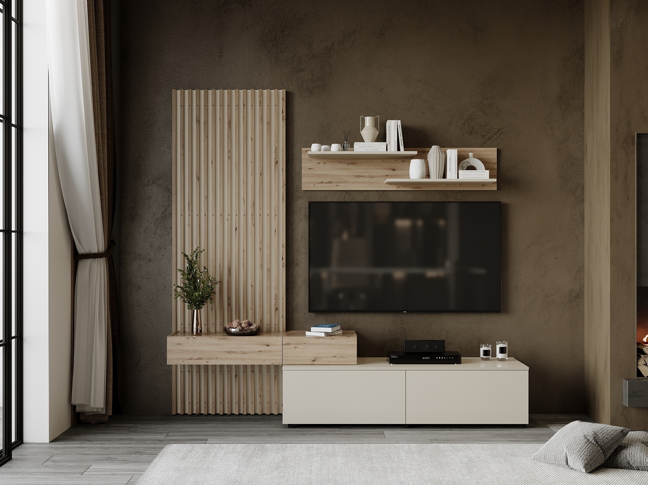 Nappali szett Houston 2086 (Artisan tölgy + Kasmír)