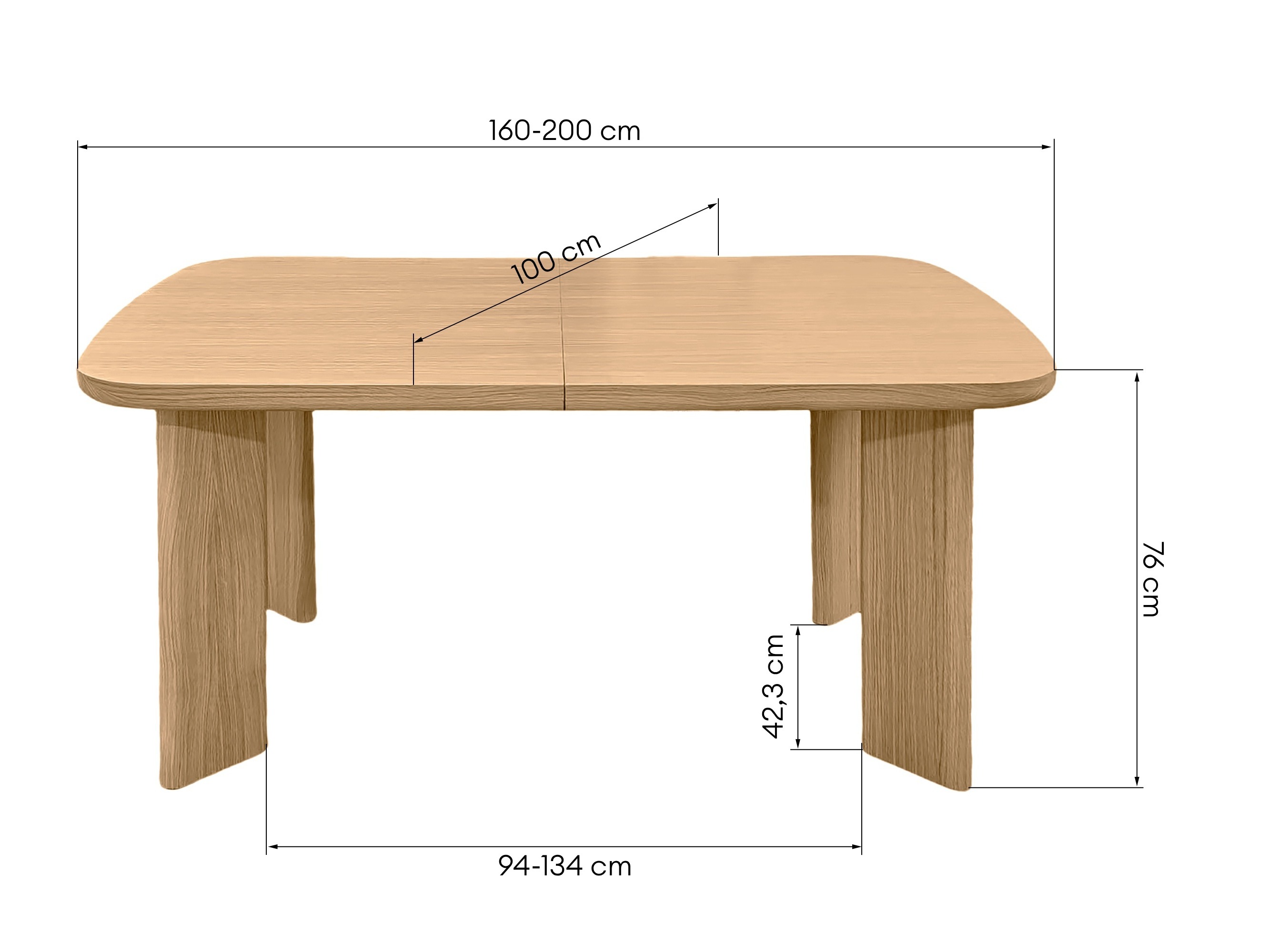 Asztal Burleson 489 (Tölgy)