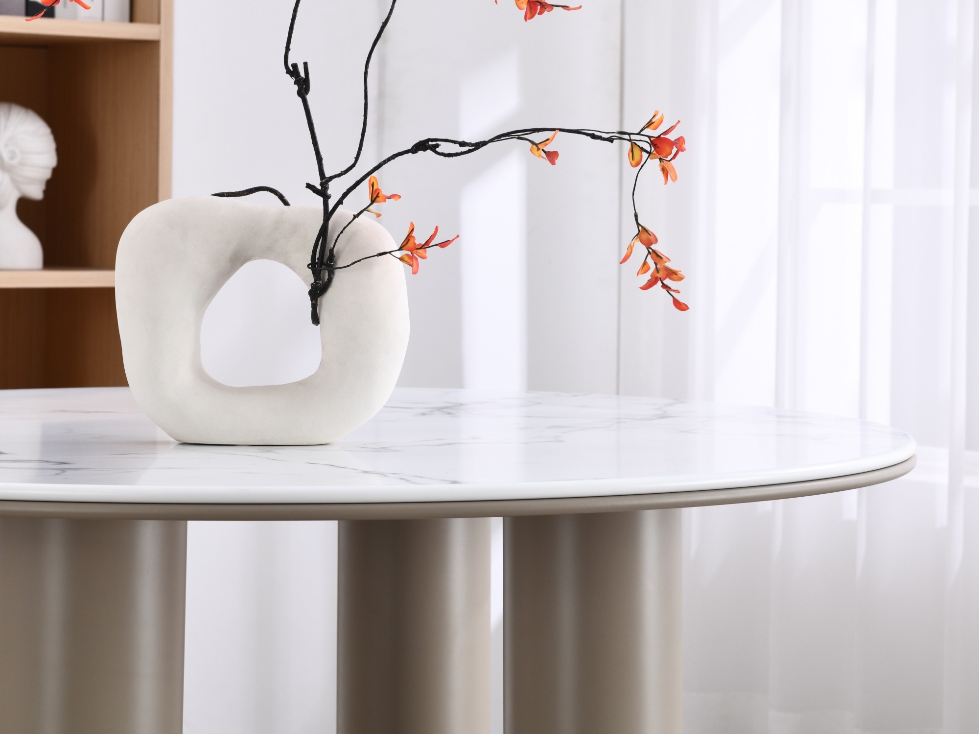 Asztal Burleson 593 (Bézs + Fehér márvány)