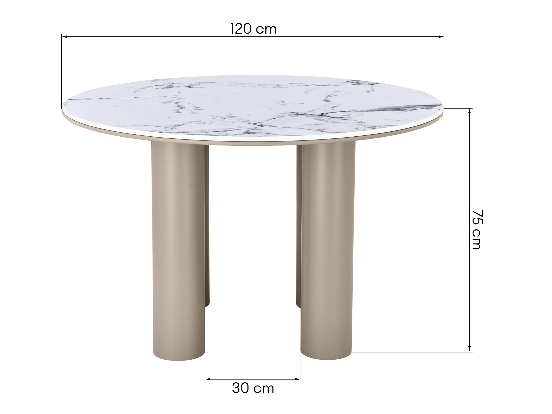Asztal Burleson 593 (Bézs + Fehér márvány)
