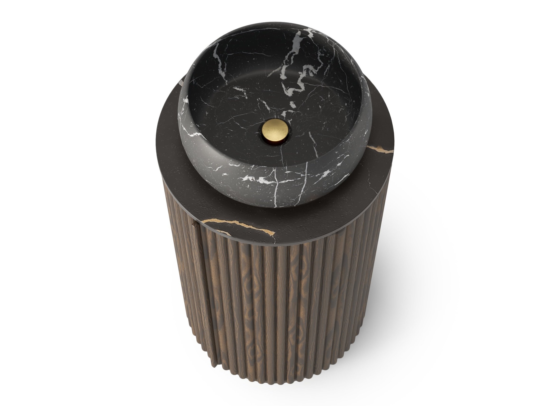 Mosdó alatti álló szekrény Burleson 503 (Dió + Fekete)