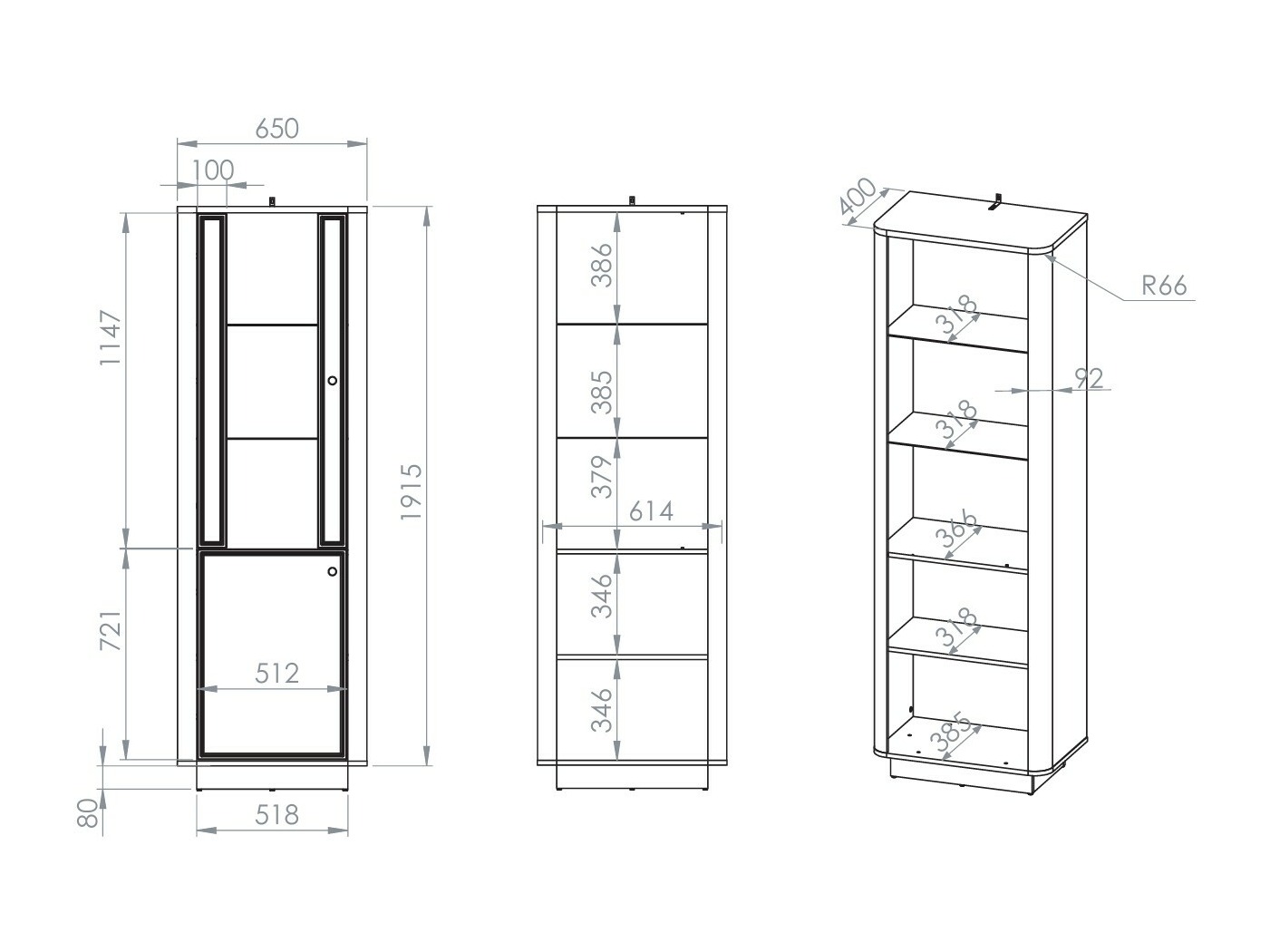 Könyvespolc Cavrome 104