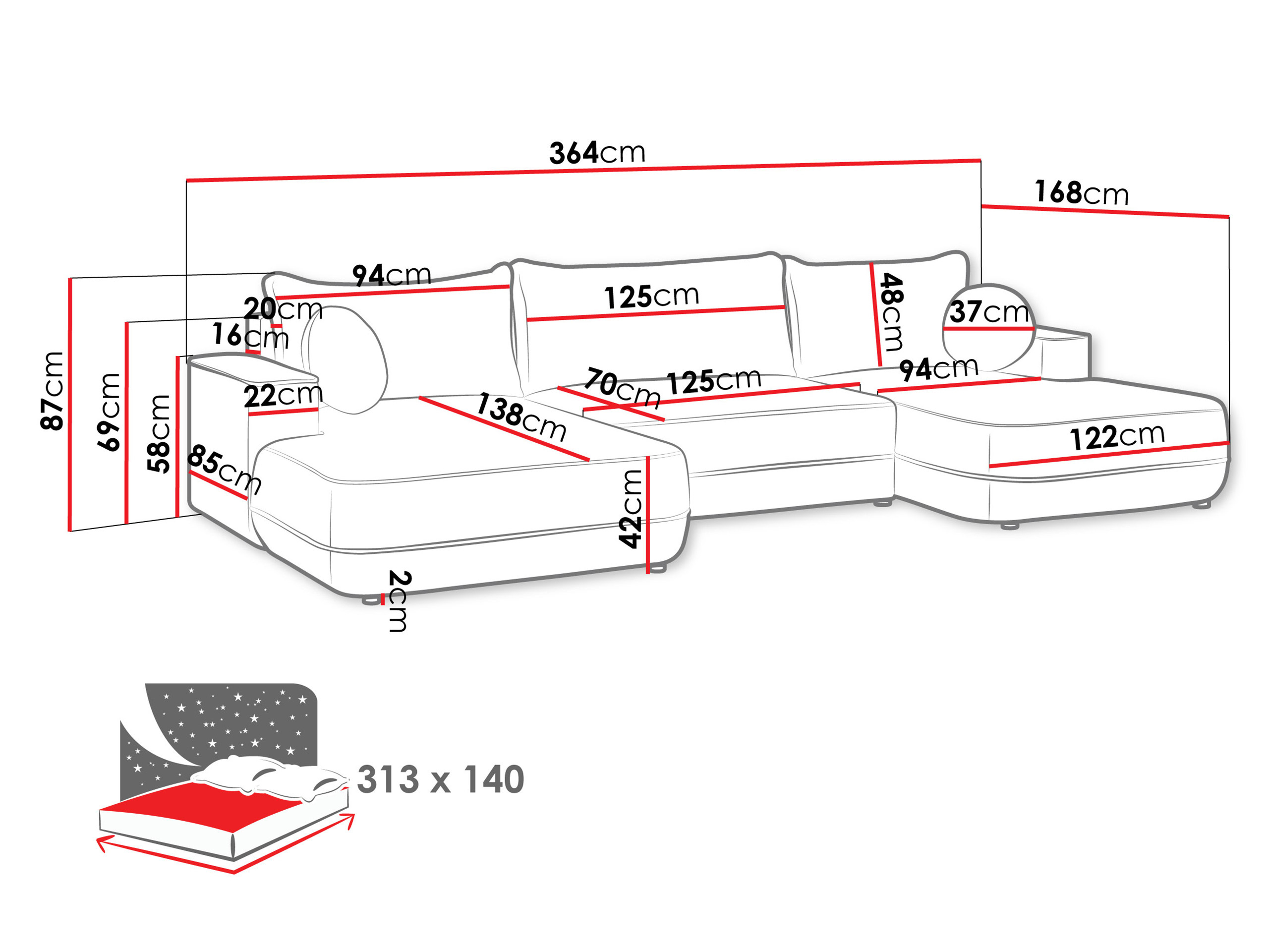 Sarokkanapé Magal (Velo 621)
