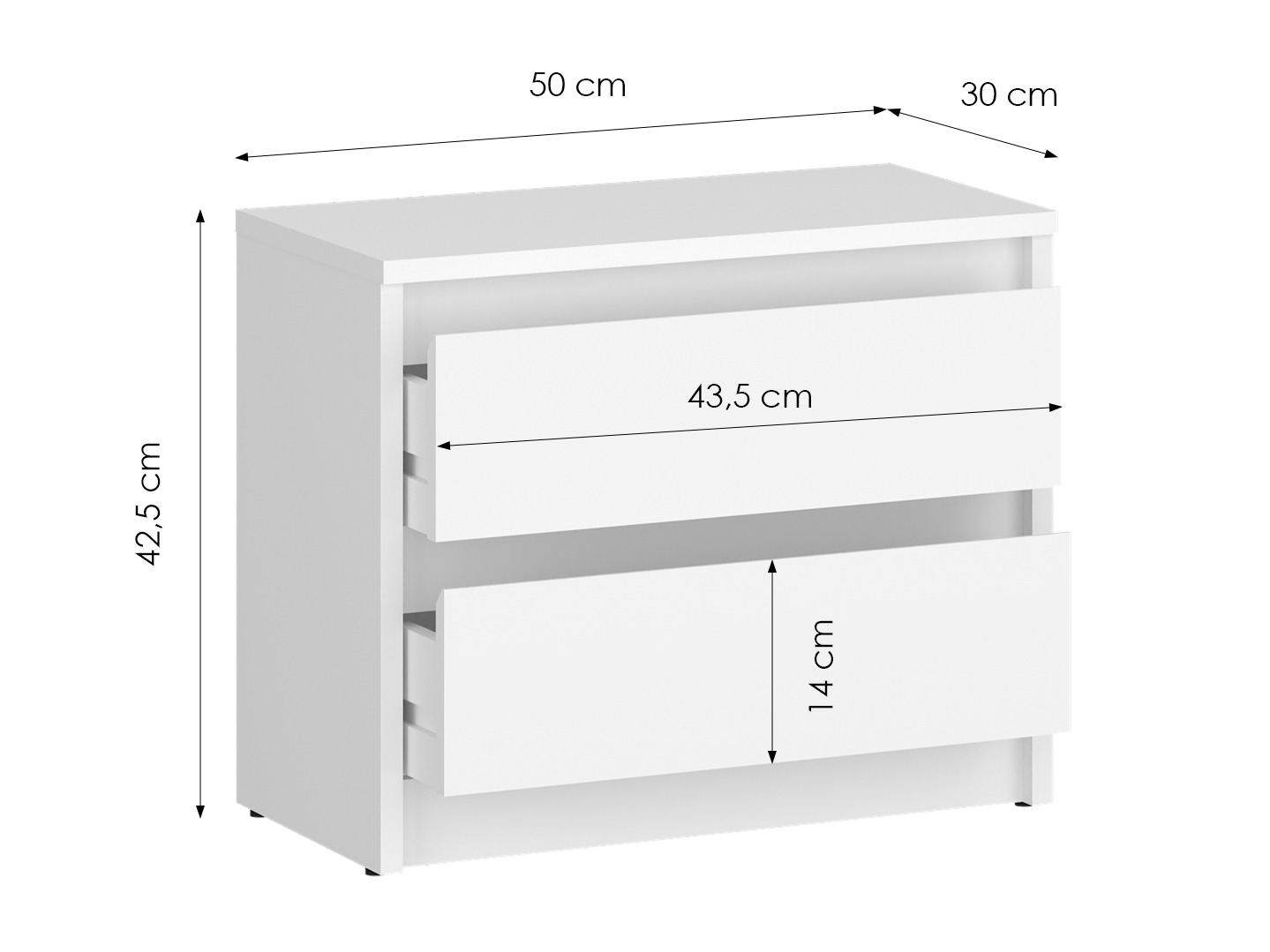 Éjjeliszekrény Ontario 197 (Fehér)