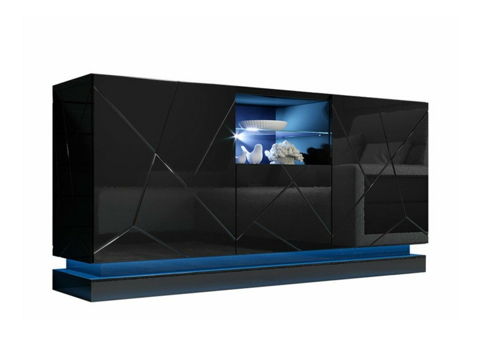 Szekrény Linar (Fekete + Fényes fekete)