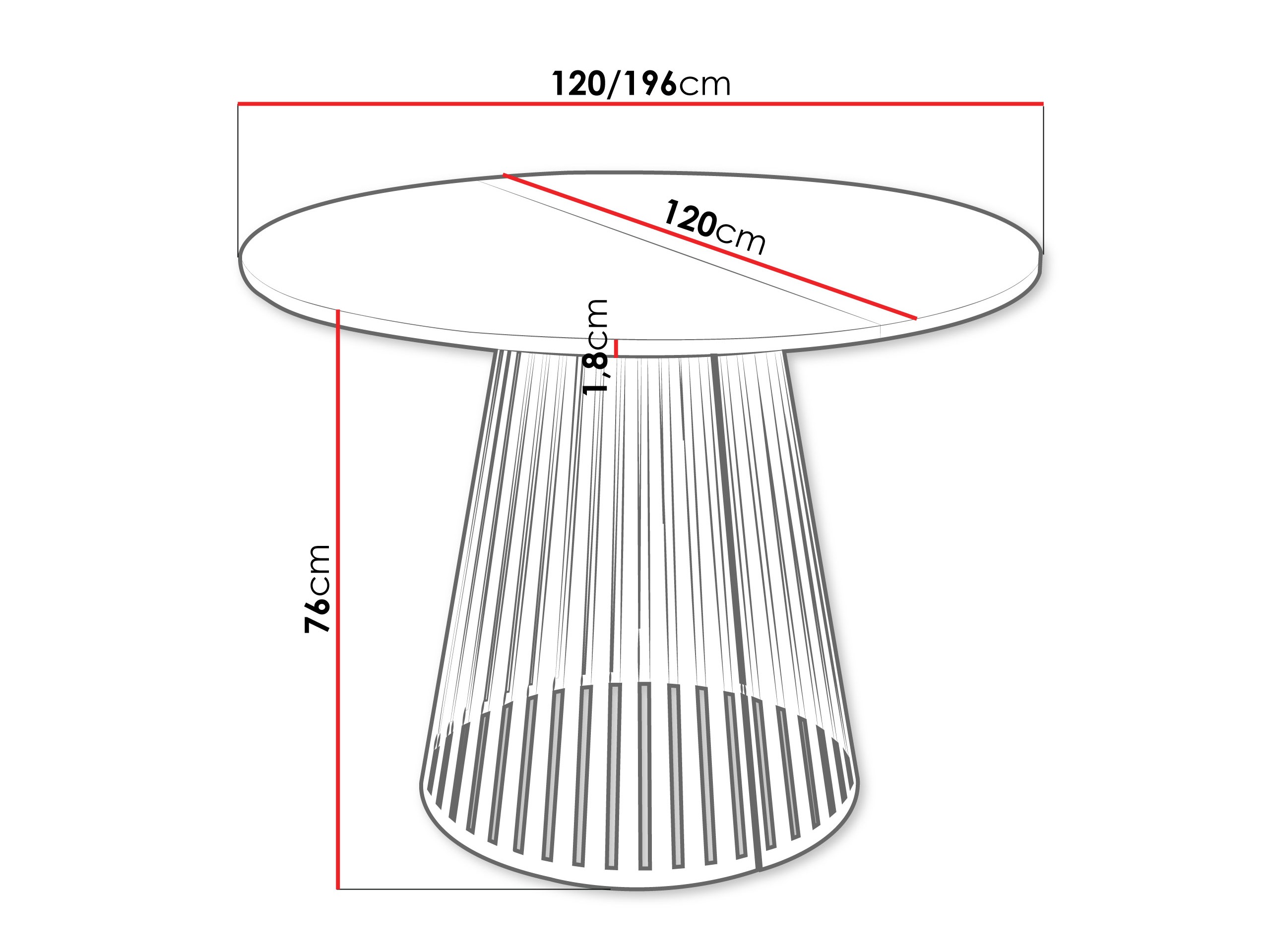 Asztal Oswego 154 (Dió)