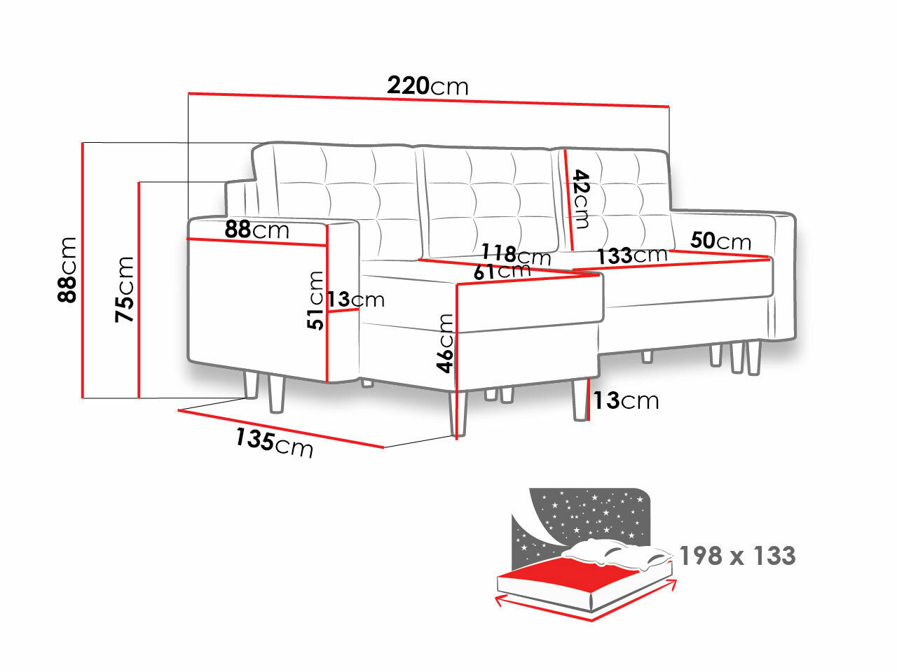 Sarokkanapé Columbus 108 (Kronos 09)