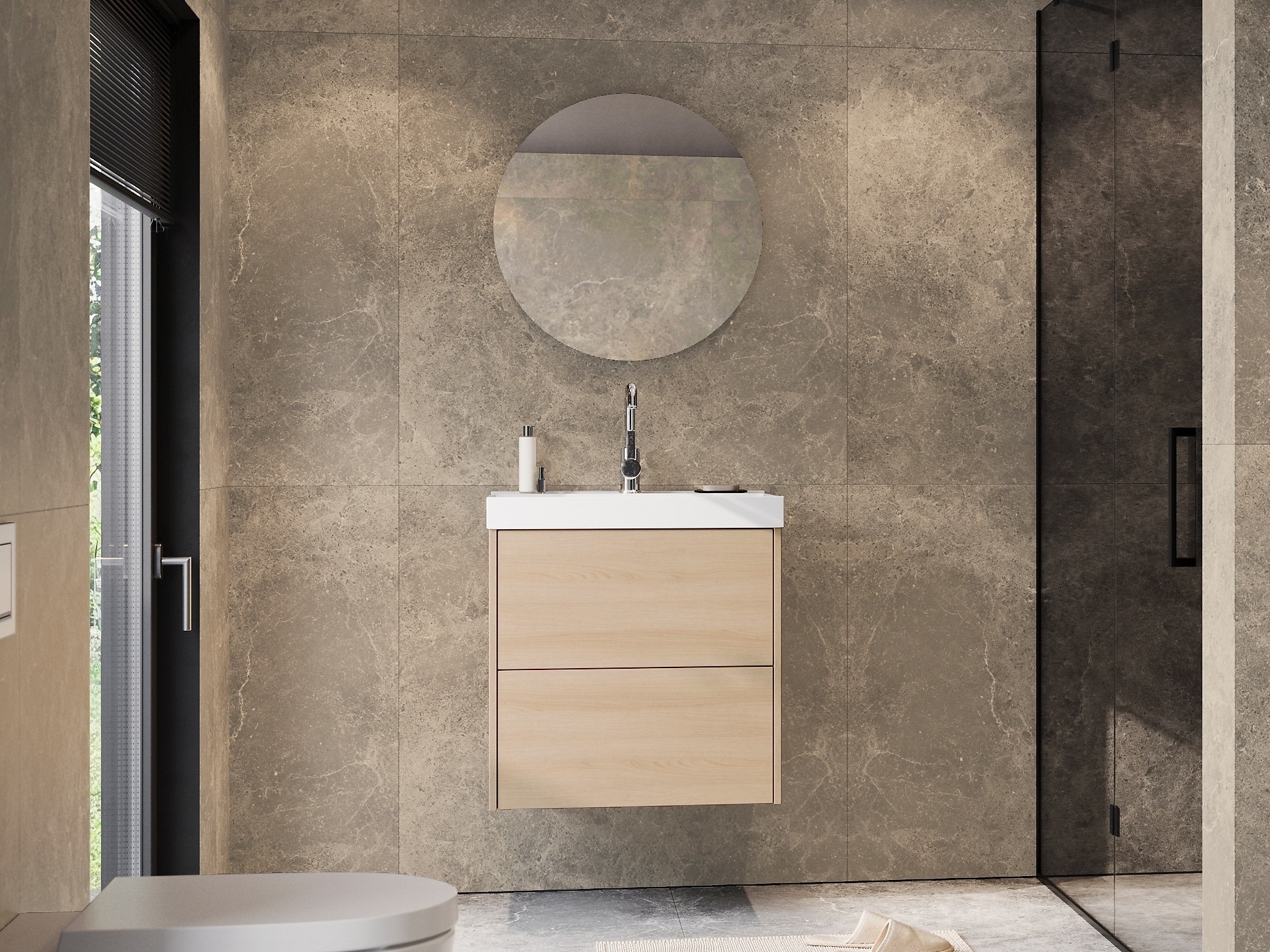 Fali szekrény mosdónak Sacramento 524 (Tölgy)