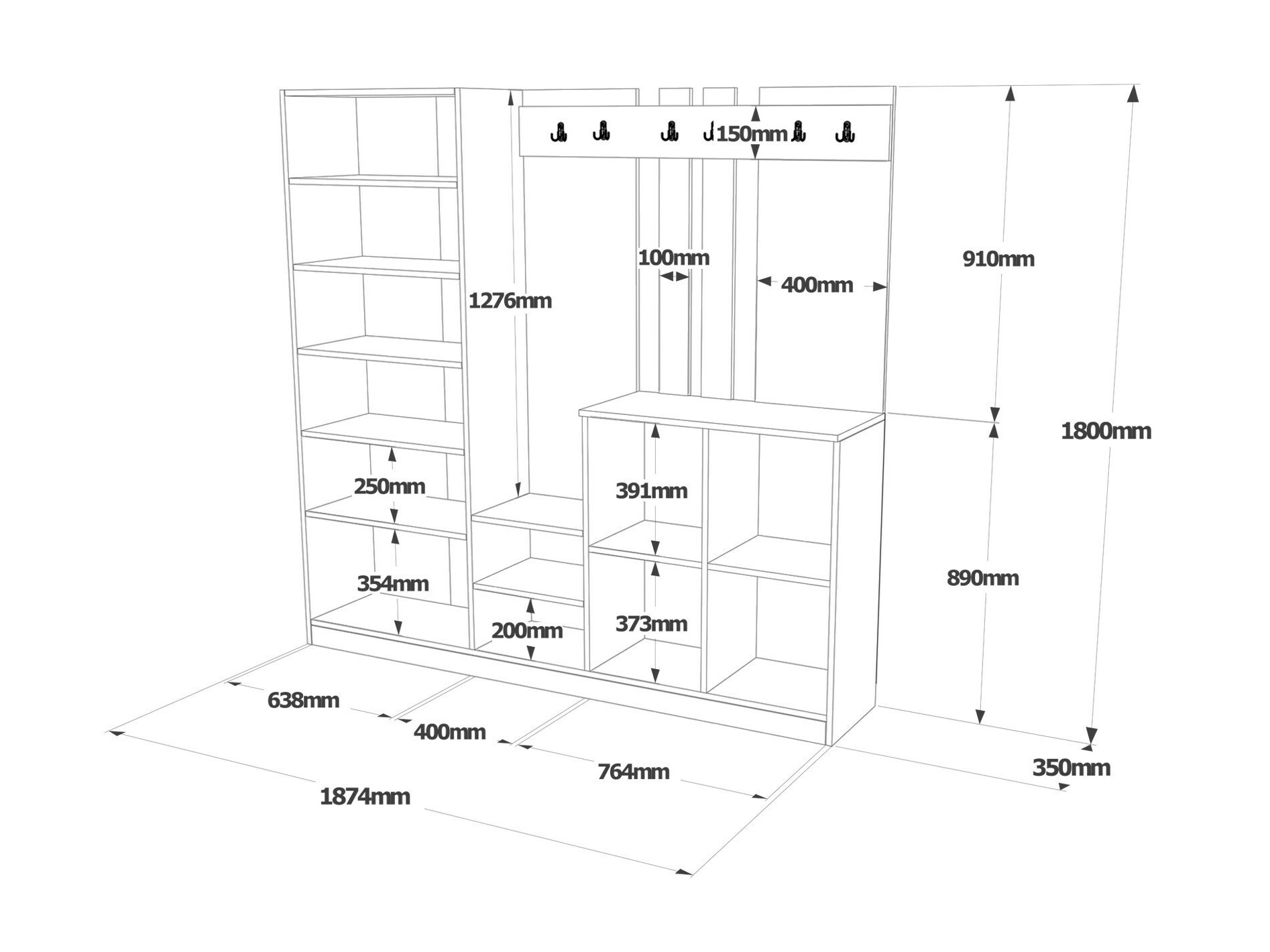 Előszoba garnitúra Kailua 2178