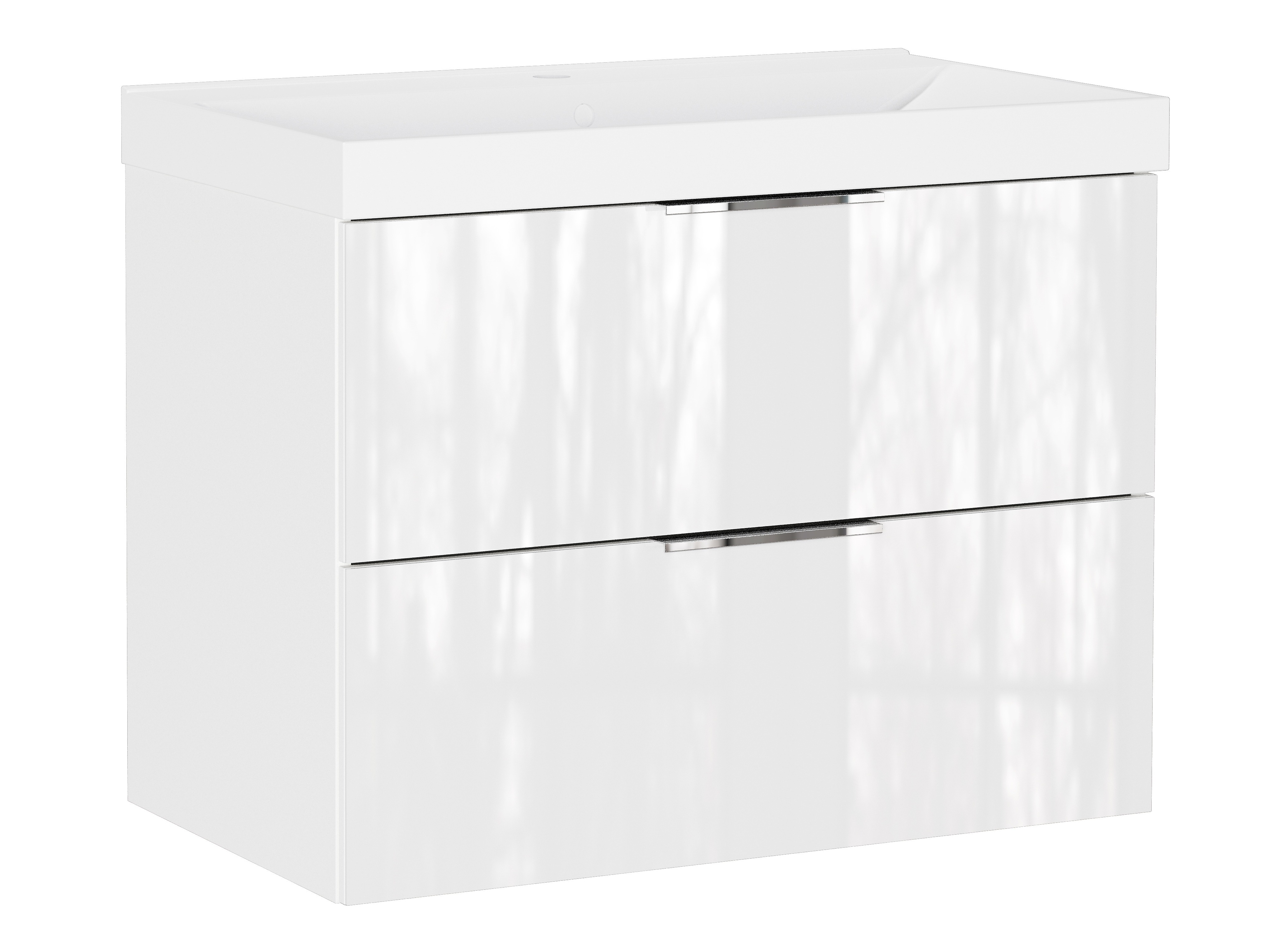 Fali szekrény mosdónak Sacramento 528 (Fényes fehér)