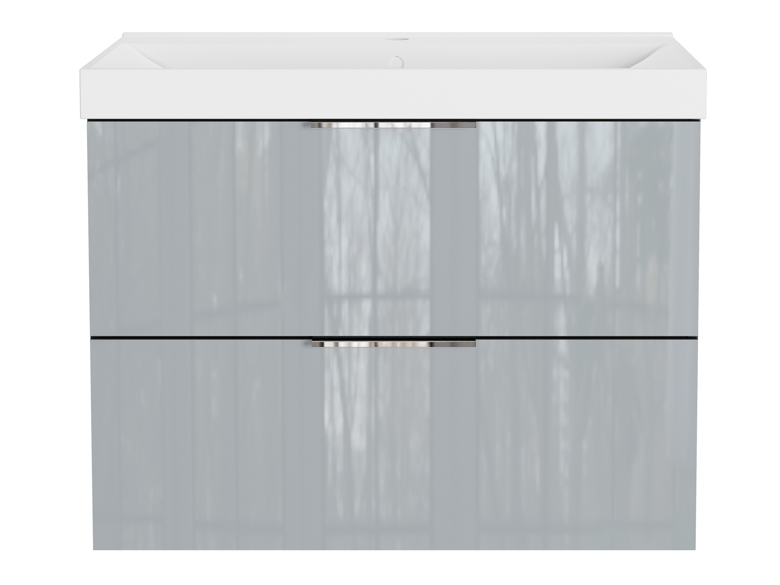 Fali szekrény mosdónak Sacramento 528 (Fényes szürke)