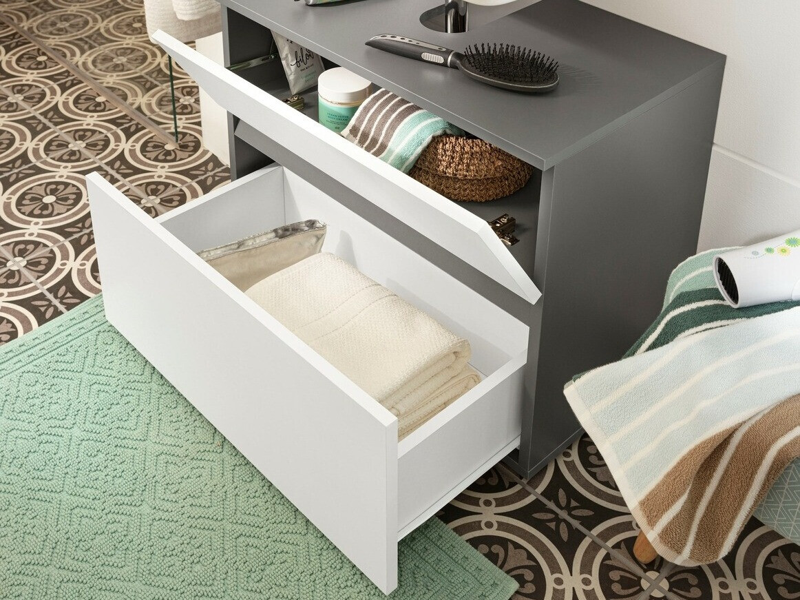 Mosdó alatti álló szekrény Soncamu 110 (Fehér + Antracit)